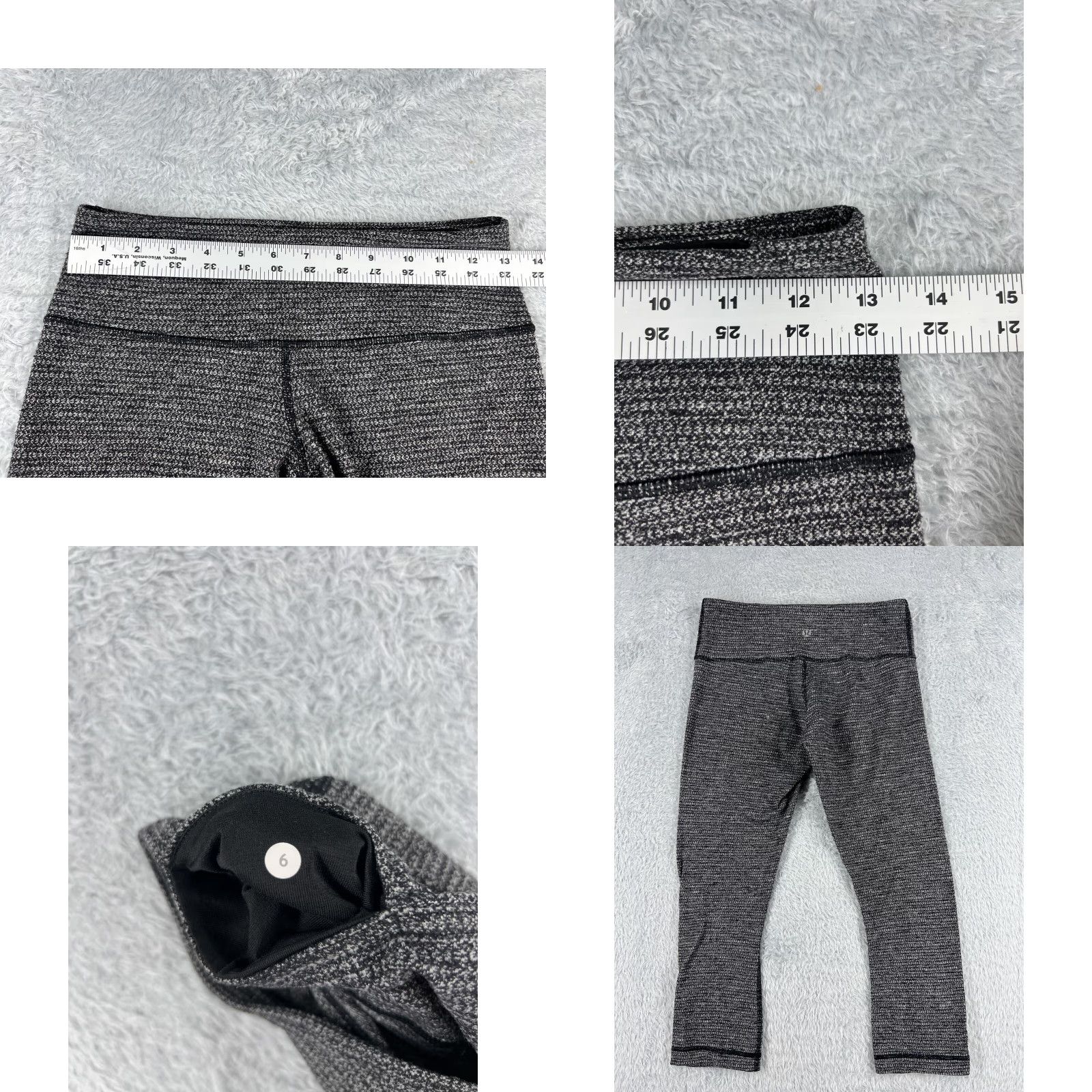 Lululemon VINTAGE Lululemon Wunder Under Pants Womens 6 Gray Cropped 21 in Inseam Athletic Yoga Stretch W6889S Size 28" / US 6 / IT 42 - 8 Thumbnail