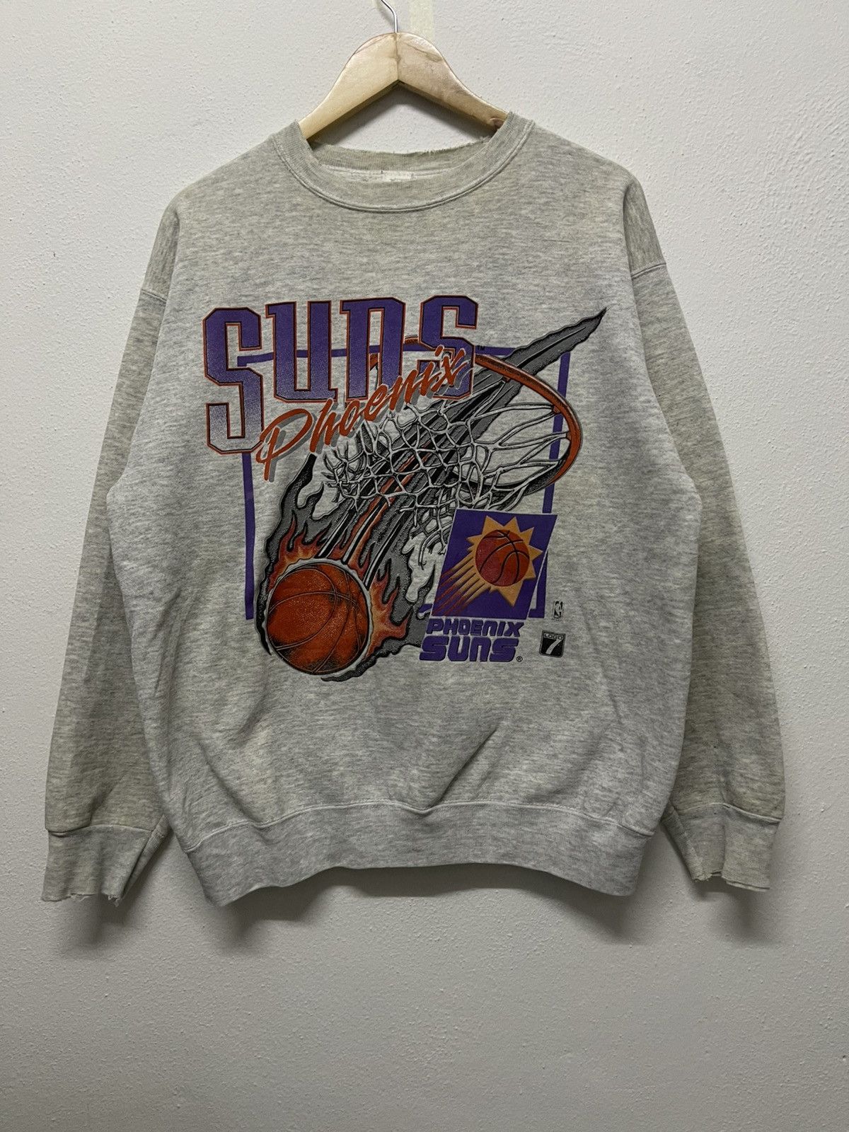 VINTAGE LOGO 7 PHOENIX SUNS SWEATSHIRT DISTRESSED