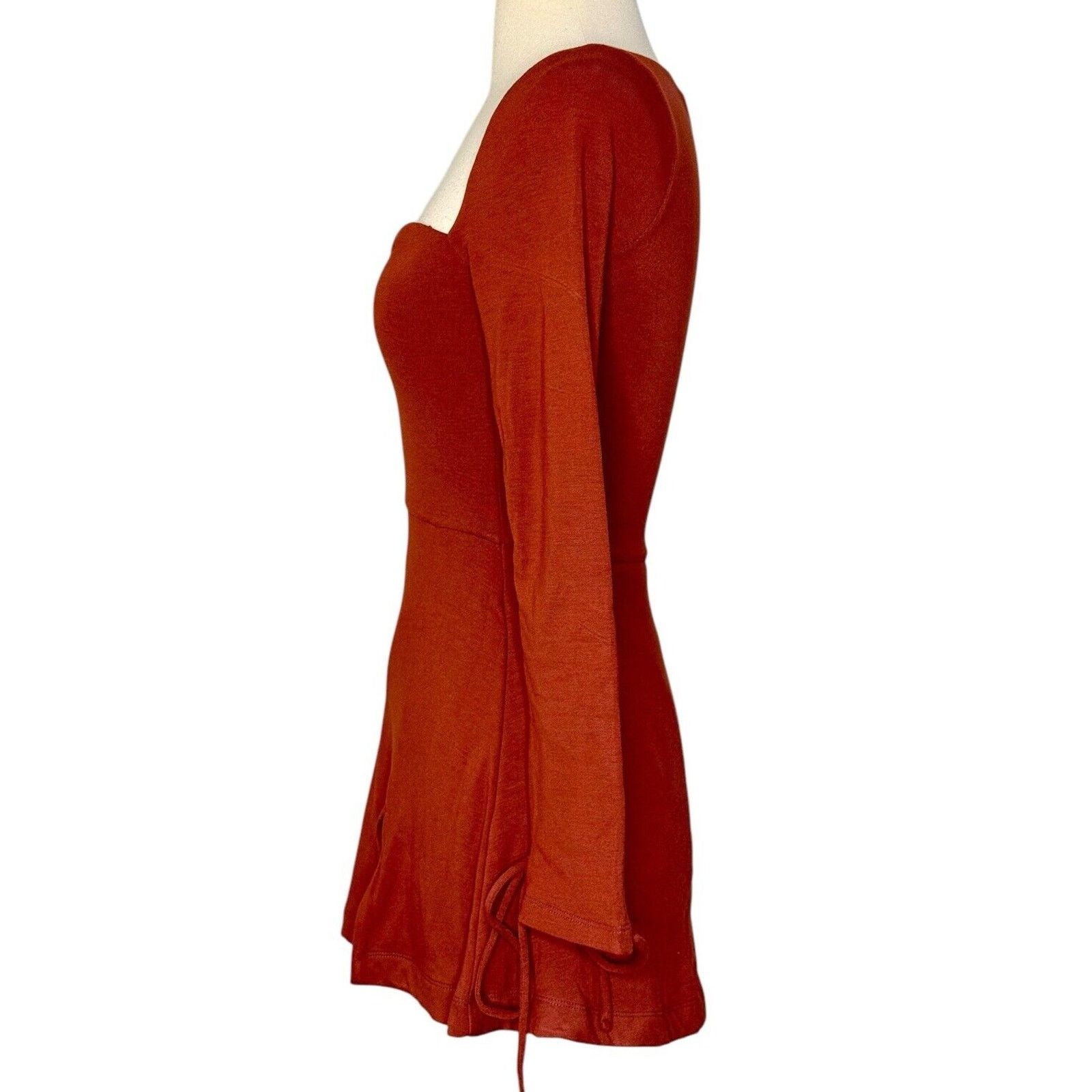 Other OH POLLY AMRYN Long Sleeve A-Line Mini Dress in Brick Sexy 2 Size XS / US 0-2 / IT 36-38 - 8 Thumbnail
