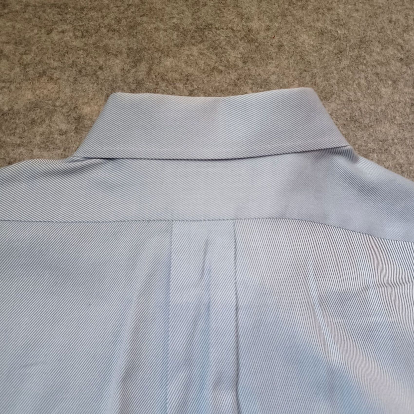 Saks Fifth Avenue Saks Fifth Avenue Shirt Mens 17 34/35 Blue Stripe Button Down 2 Ply Cotton Dress Shirt Slim Front Cuff Pattern Blue Stripe Mens Size US XL / EU 56 / 4 - 3 Thumbnail