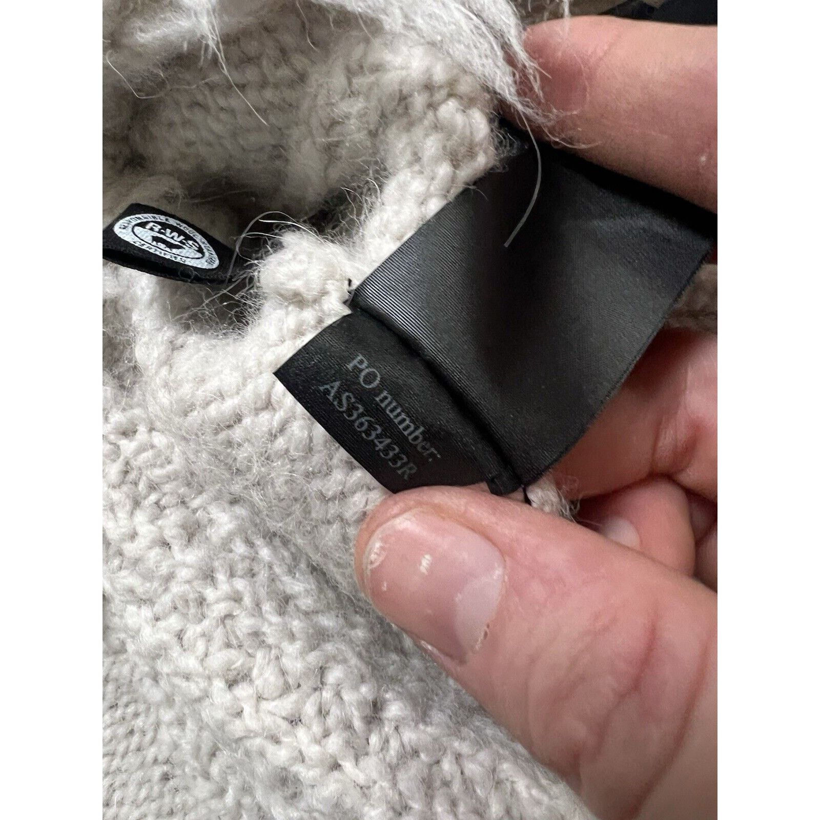 Allsaints NWT Mens White Hennet Crew Pullover Chunky Wool Alpaca $259 Size US S / EU 44-46 / 1 - 8 Thumbnail