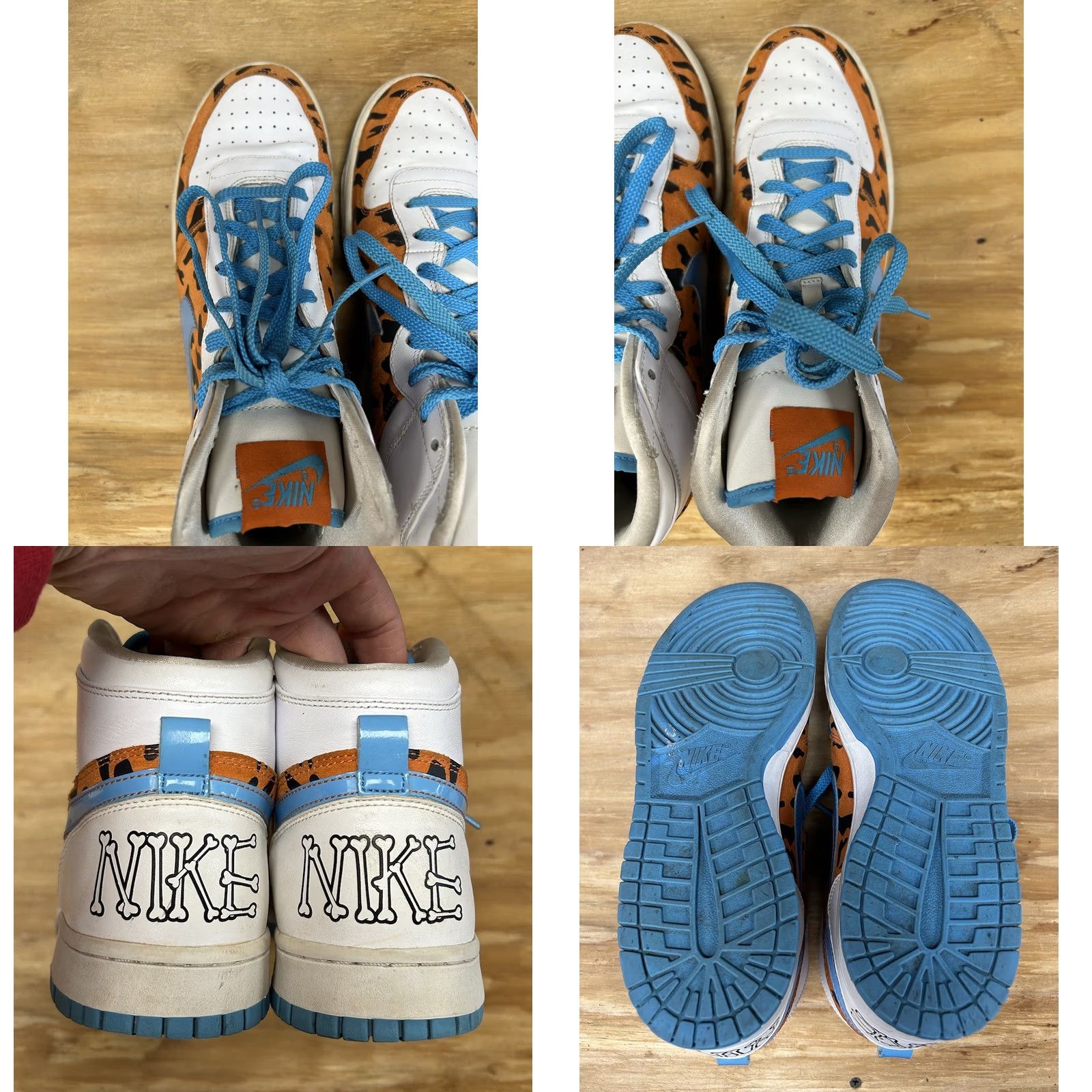 Nike VINTAGE Nike Big Nike High QK Fred Flintstone Sneakers Men 9.5 White 2009 Size US 9 / EU 42 - 9 Thumbnail