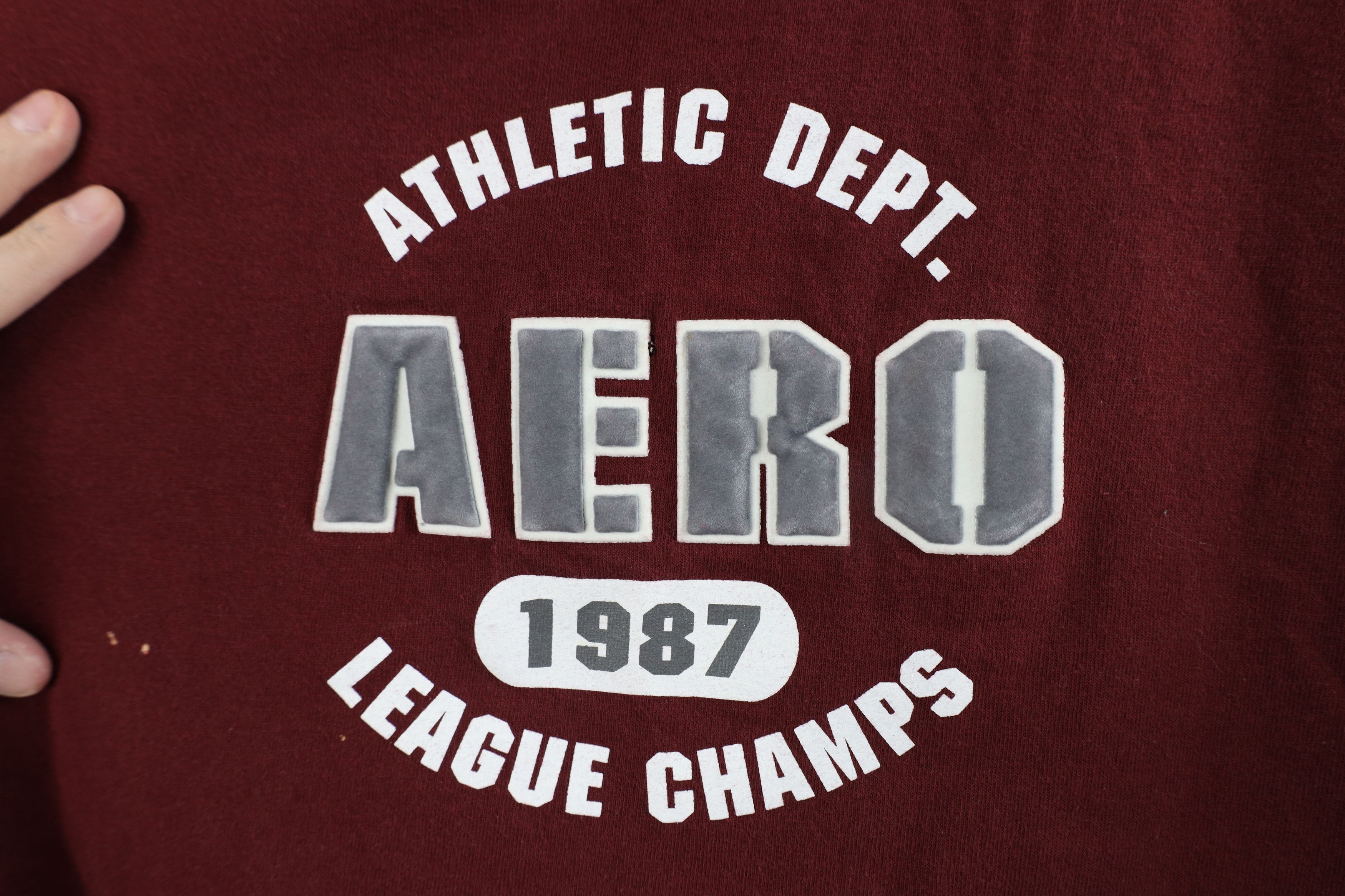 Aeropostale × Vintage Vintage 90s Aeropostale Spell Short Sleeve T-Shirt Red USA Size US XL / EU 56 / 4 - 7 Thumbnail