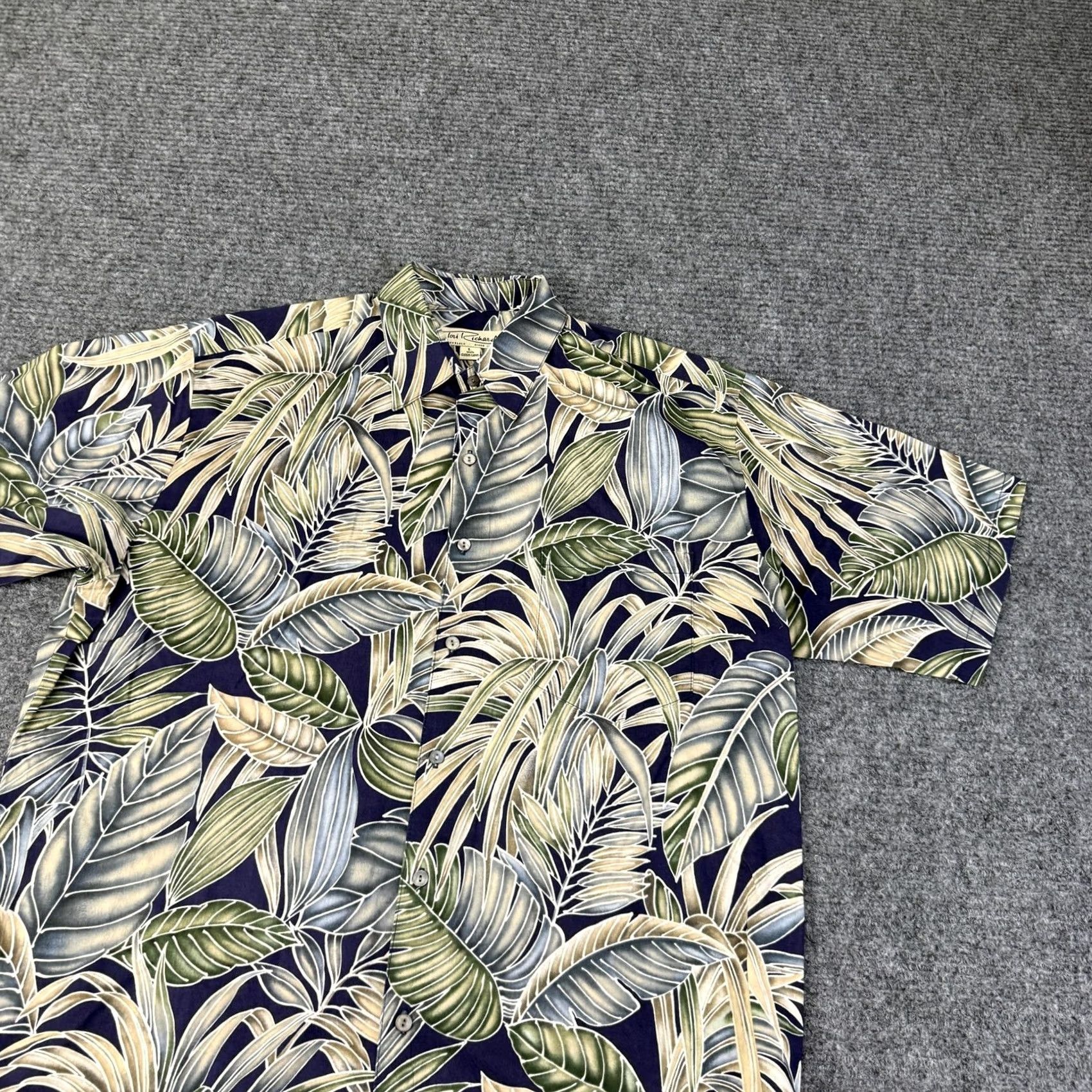 Tori Richard Tori Richard Shirt Mens Large Multicolor Leaf Hawaiian Aloha Cotton Tropical Shirt (L) Mens Mitt? Size US L / EU 52-54 / 3 - 2 Thumbnail
