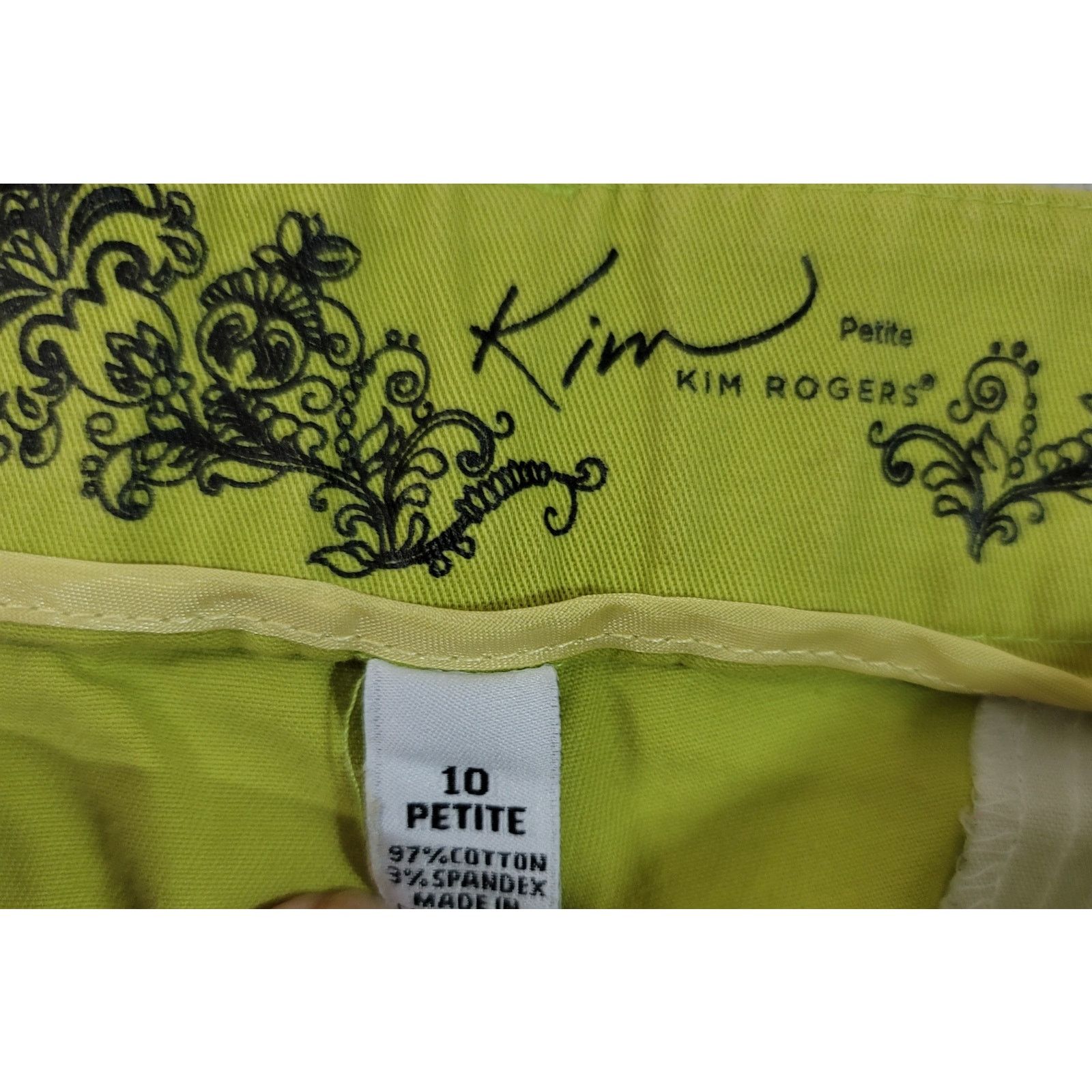 Other Kim Rogers Lime Green Flat Front Capri Pants 10P Lightweight Size 32" / US 10 / IT 46 - 5 Thumbnail