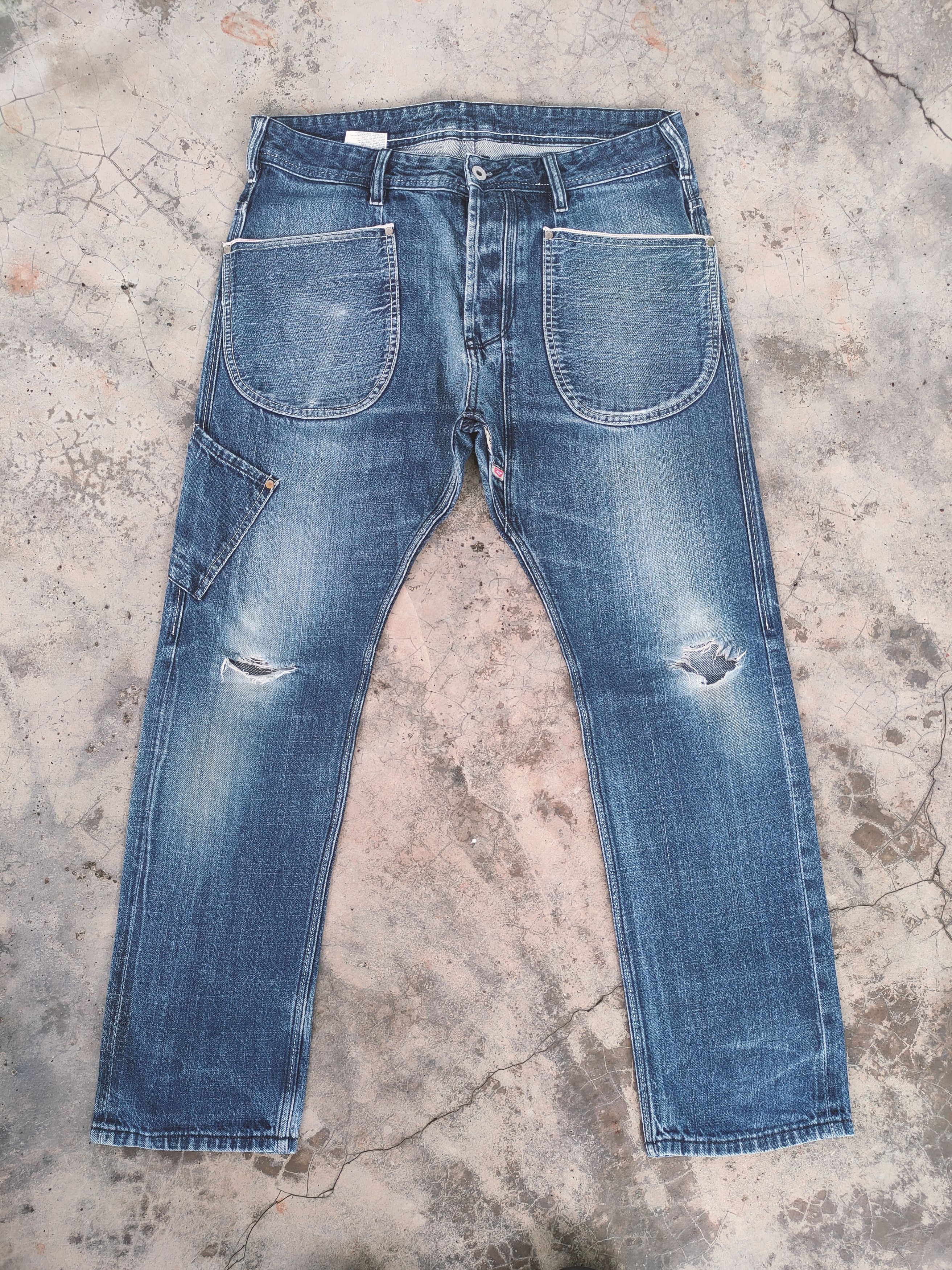 Diesel VINTAGE DIESEL DISTRESSED KNEE CARGO PANTS Size US 35 - 2 Thumbnail
