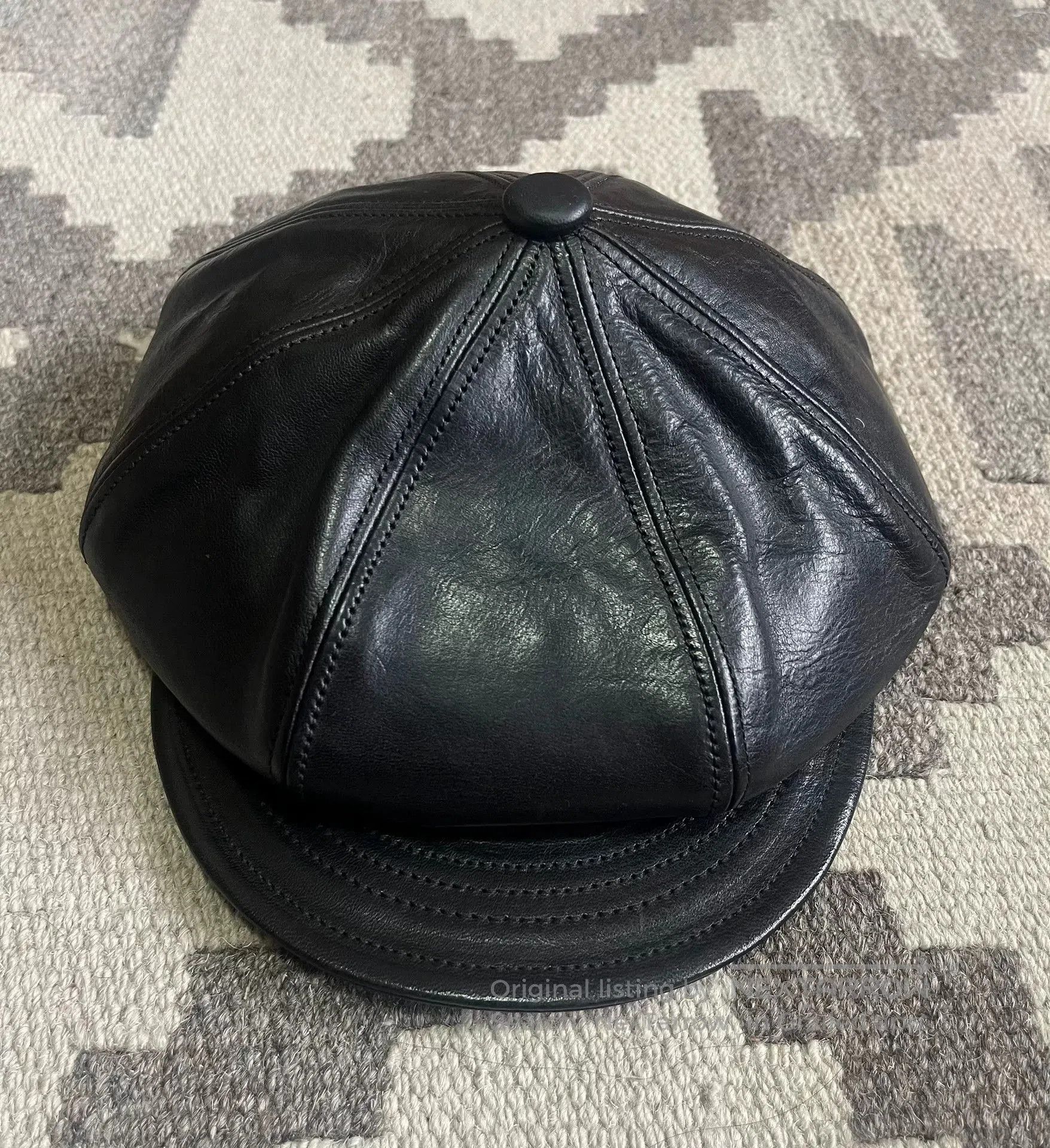 BLACK SIGN Black Sign Horsehide Newsboy Cap Japan. Size ONE SIZE - 1 Thumbnail