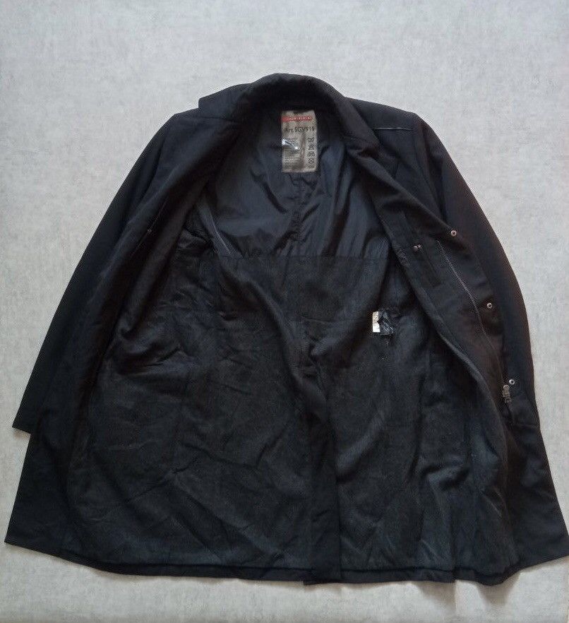 Prada Prada F/w07 Tab Black Tech Leather Wool Nylon Long Over Coat Size US M / EU 48-50 / 2 - 5 Thumbnail
