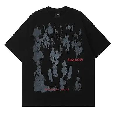 image of Vintage Shadow Oversized T-Shirt in Black, Men's (Size Large)