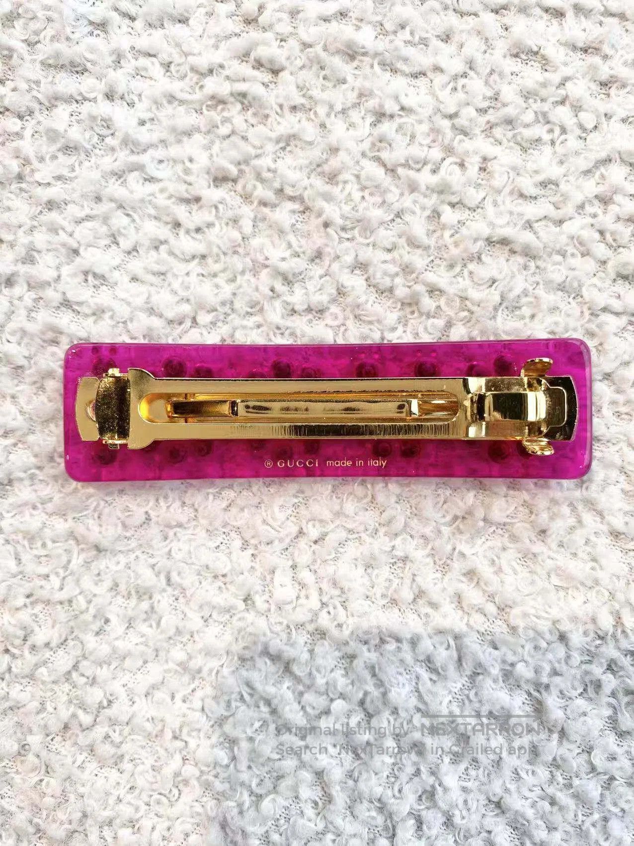 Gucci Guicci Classic rhinestone logo hairpin| Size ONE SIZE - 2 Thumbnail