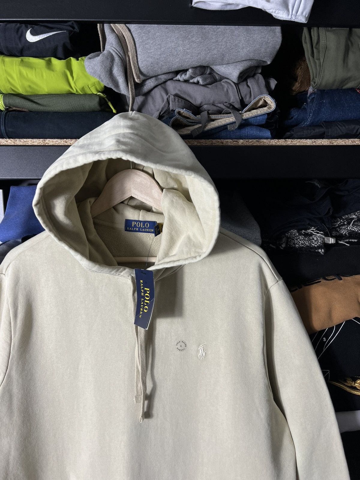 Polo Ralph Lauren 🤍 NWT Polo Ralph Lauren Loopback Fleece Hoodie Tan Size L Size US L / EU 52-54 / 3 - 6 Thumbnail