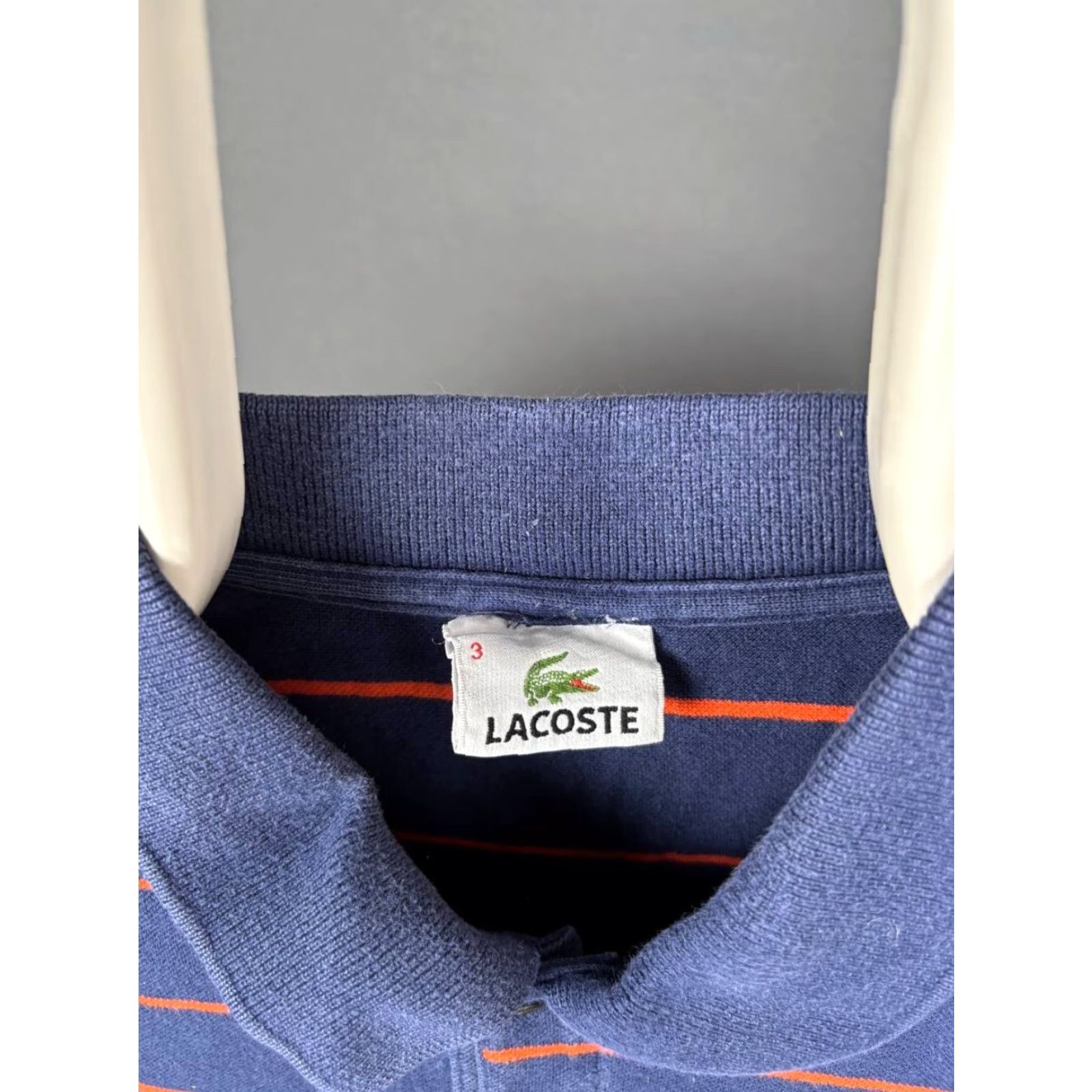 Lacoste Lacoste Polo Shirt Mens Size 3 Blue Striped Cotton Short Sleeve Button Shirt Regular Fit Polo Size US S / EU 44-46 / 1 - 3 Thumbnail