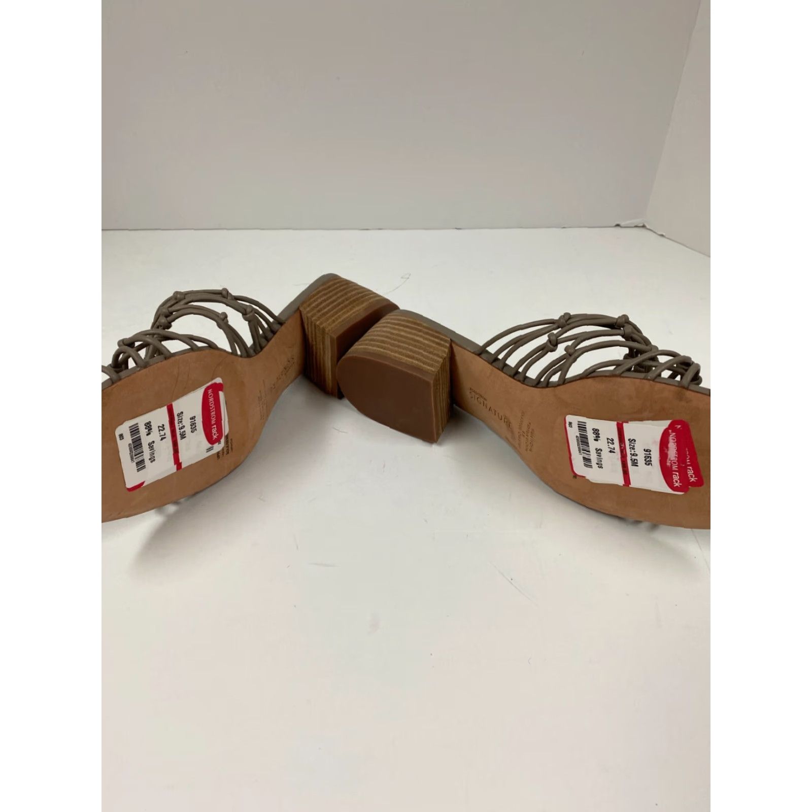 Nordstrom Nordstrom Signature Heels Womens 9.5 Gray Slip On Block Mule Open Toe Leather Comfort 20s Womens Heel Size US 8 / IT 38 - 4 Thumbnail