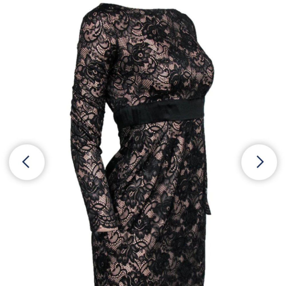 Trina Turk Black Lace Layered Sheath Dress Womens Size 2