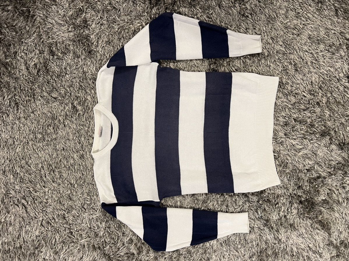 Vintage Play-back White and Navy knitted sweater Size US L / EU 52-54 / 3 - 3 Thumbnail