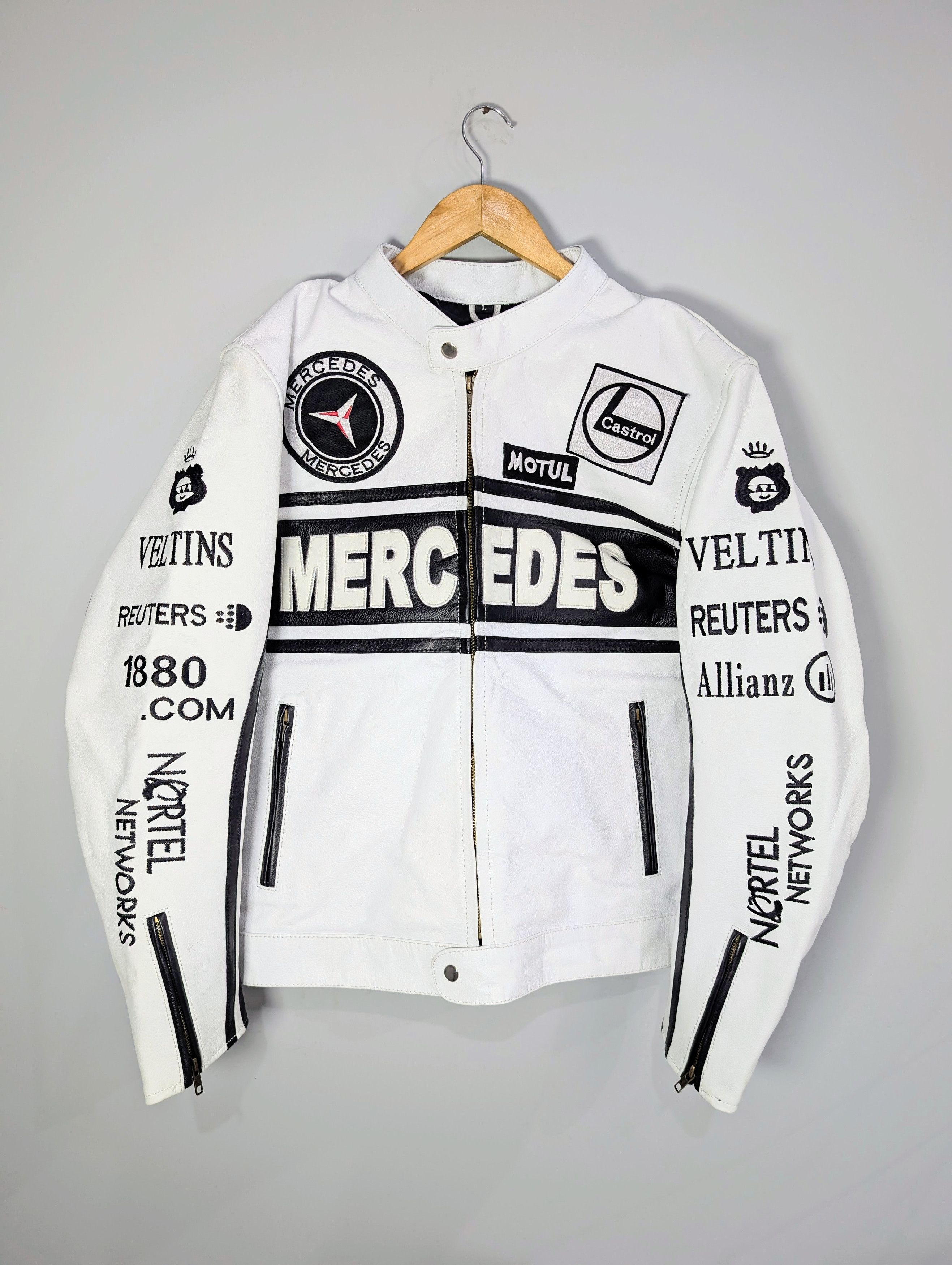 Vintage Mercedes Benz Real Cowhide Leather Jacket Size L / US 10 / IT 46 - 1 Thumbnail