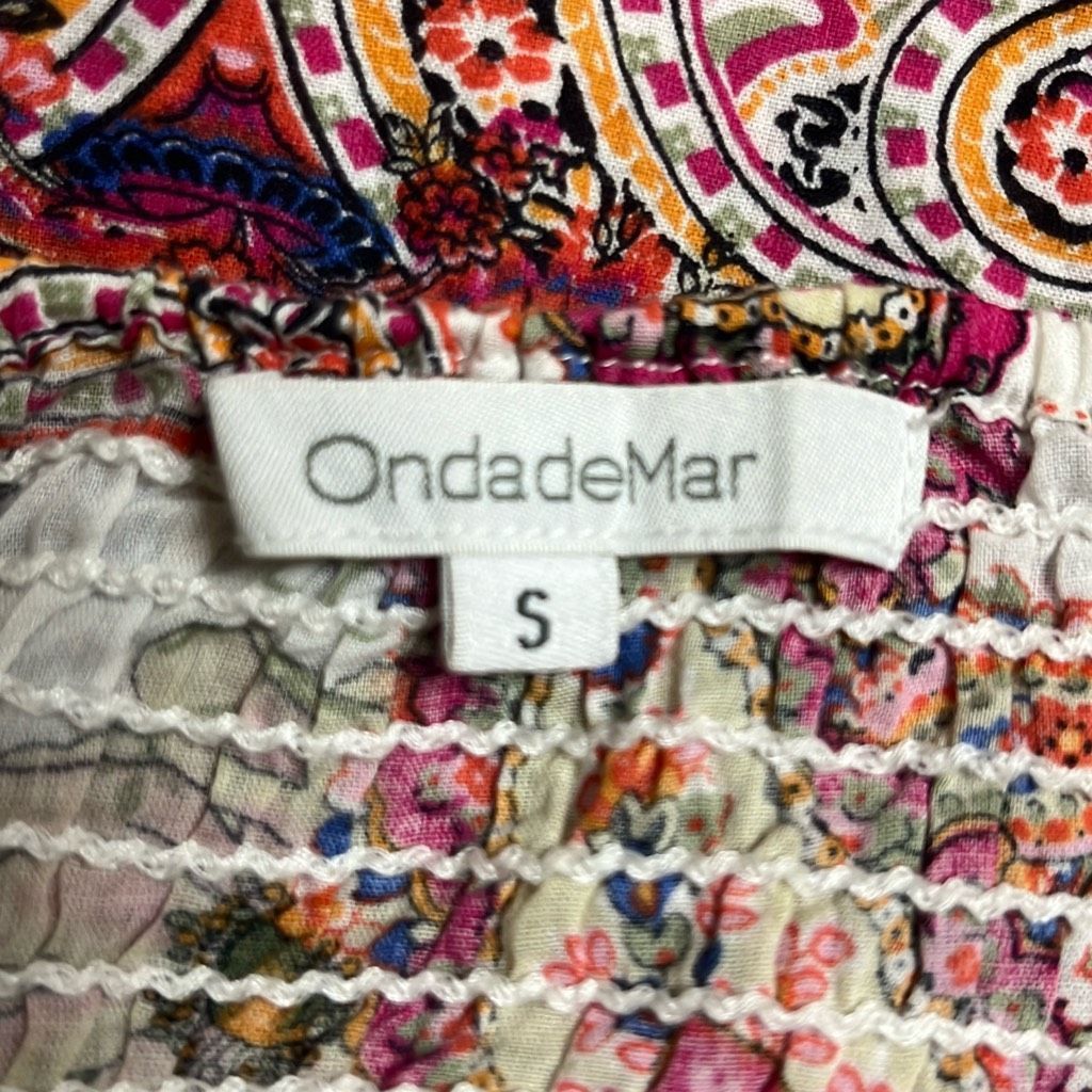 Other OndadeMar Women Small Pink Floral Paisley One Shoulder 100% Size S / US 4 / IT 40 - 7 Thumbnail
