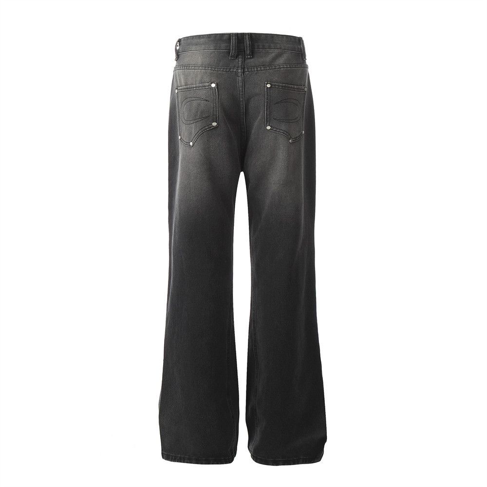 Japanese Brand × Jean Men's washed gradient loose stitching casual flared jeans Size US 32 / EU 48 - 3 Thumbnail