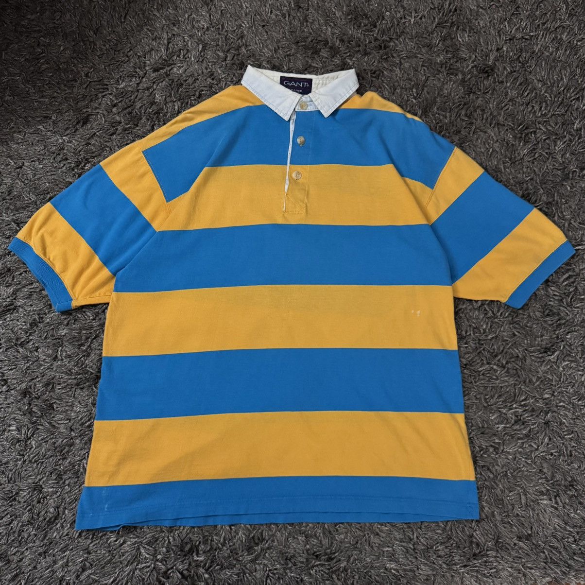 Gant Gant Polo with Blue and Yellow Stripes Size US M / EU 48-50 / 2 - 4 Thumbnail