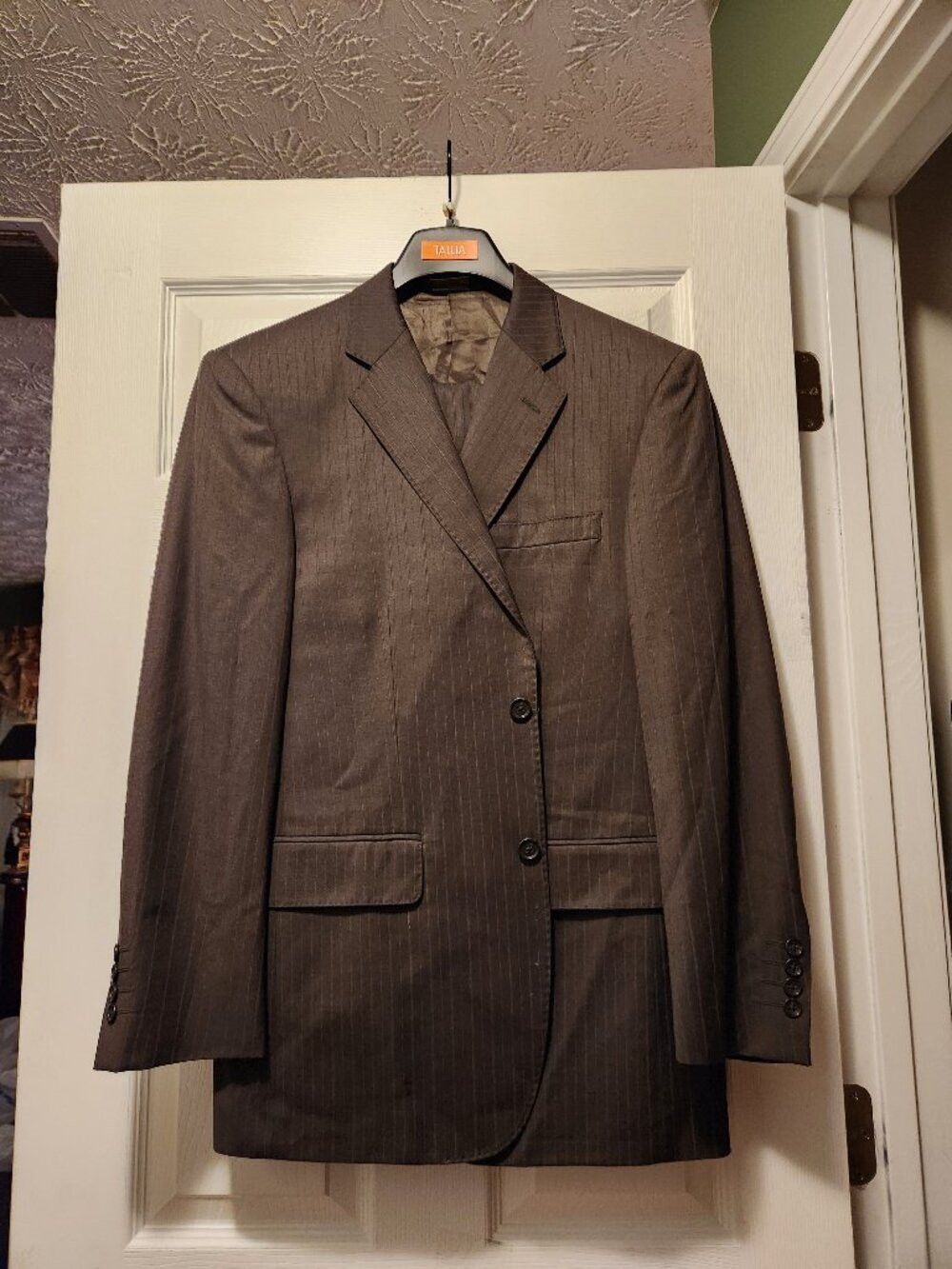 Pronto Uomo pronto uomo men's brown 100%wool 2 PC suit size: 40R Size 40R - 1 Thumbnail