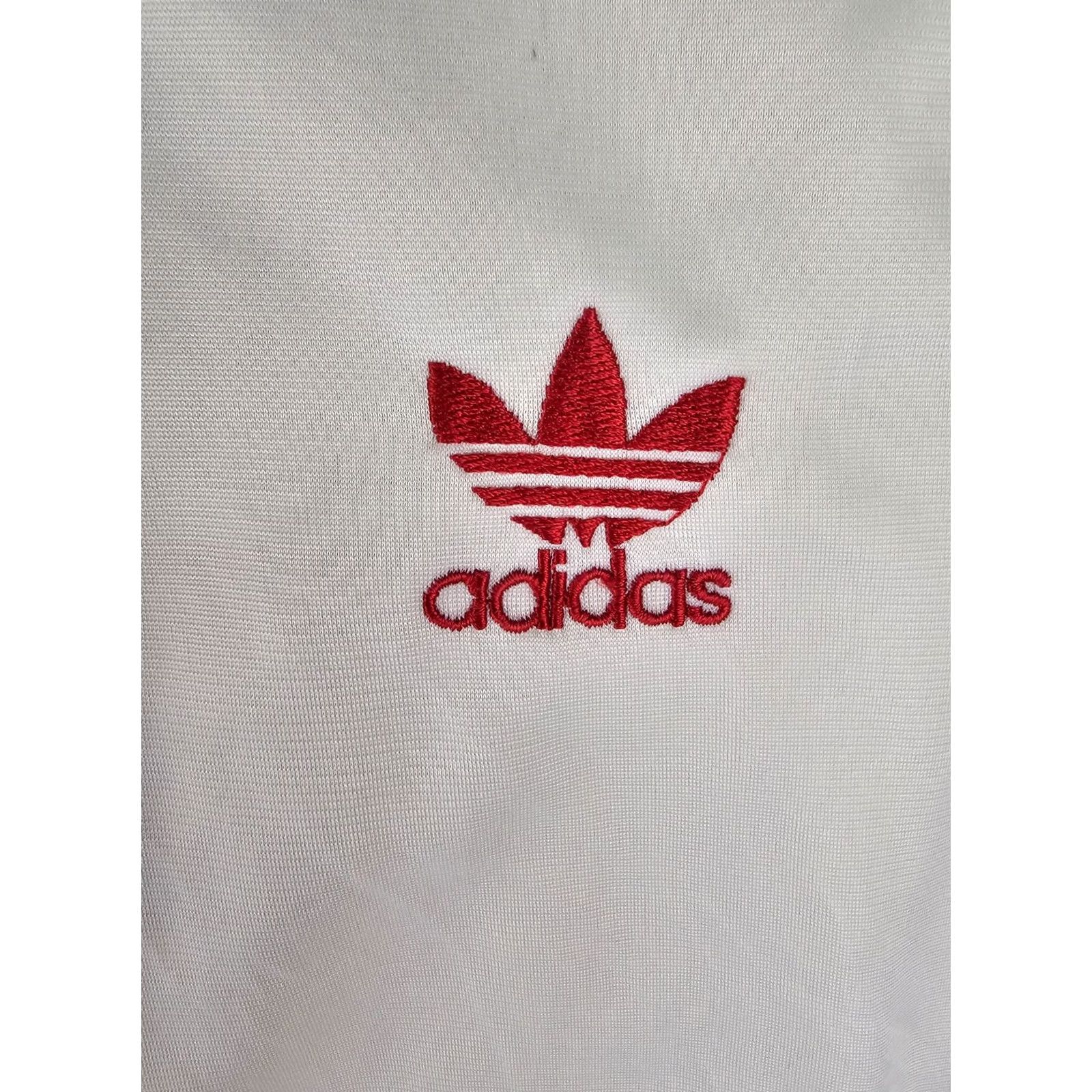 Adidas VINTAGE Adidas Trefoil Old School Hip Hop Track Top Jacket SZ LARGE Men Shirt Track Jacket 80s White Mens Size US L / EU 52-54 / 3 - 3 Thumbnail