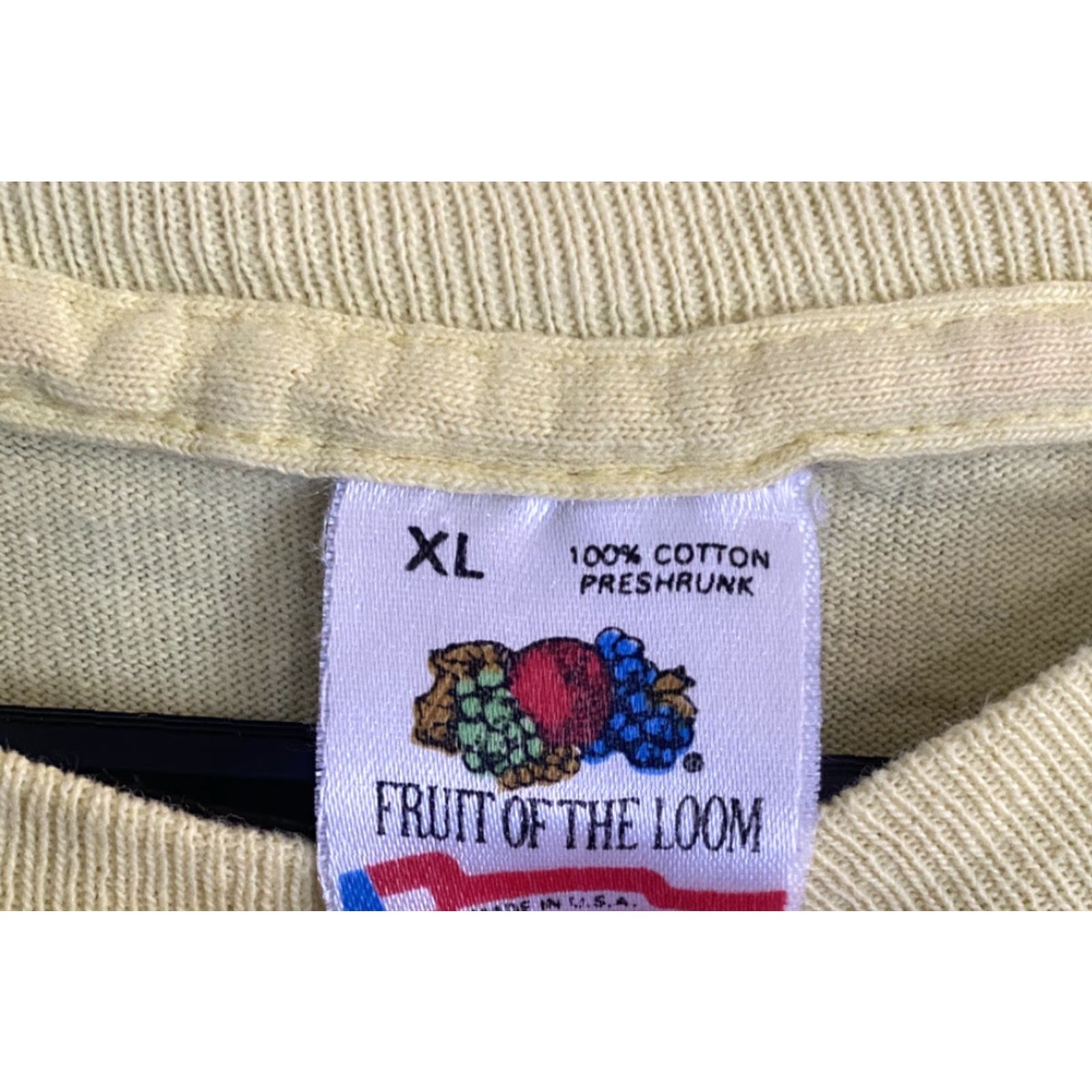 Fruit Of The Loom VINTAGE 1990s Yellow College drinking Shirt Men’s XL Cotton Xlarge Fruit of the Loom’s T-Shirt Short Sleeve Round Neck Beer Graphic Men Size US XL / EU 56 / 4 - 4 Thumbnail
