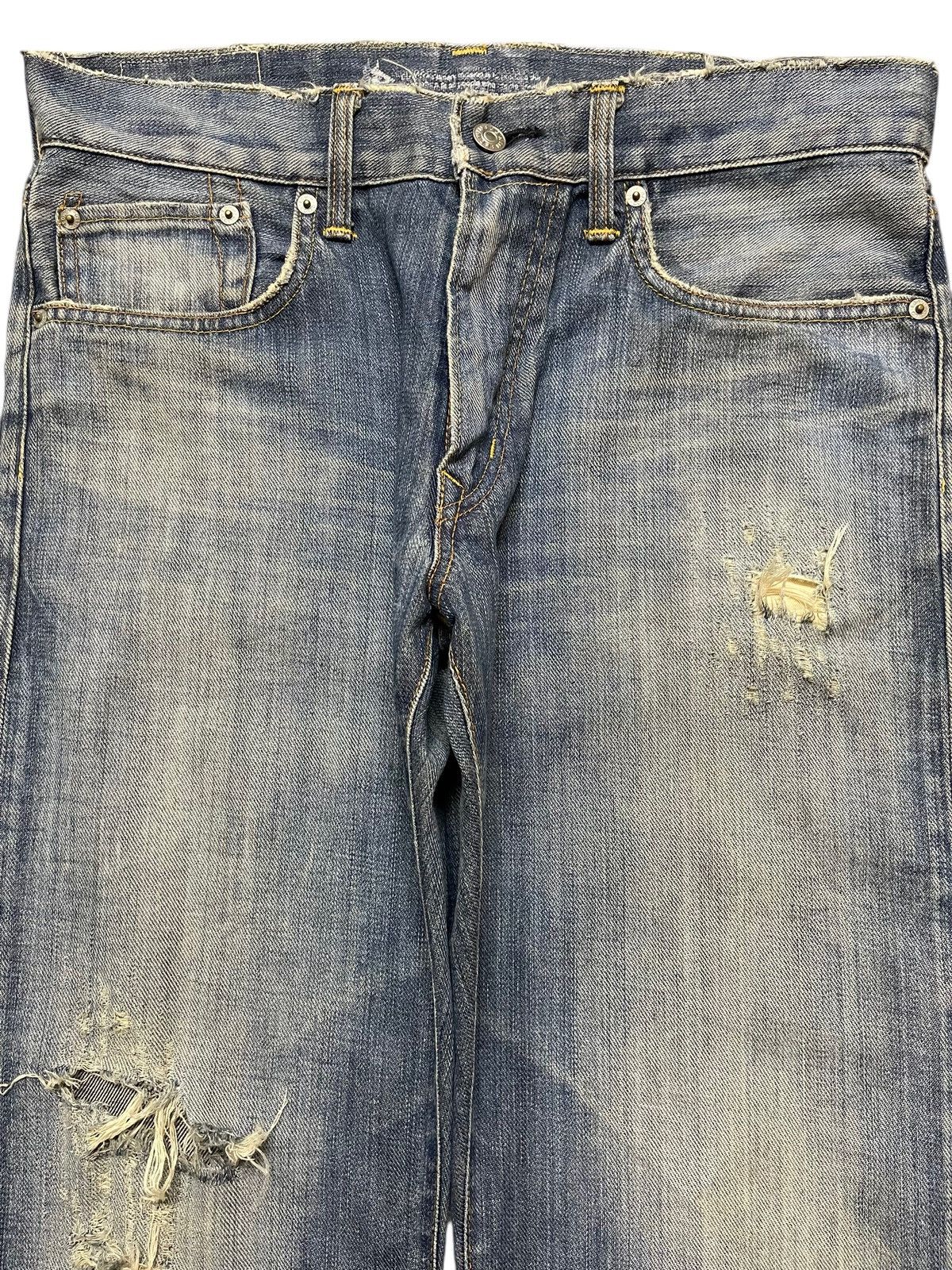 Edwin Vintage Japan Edwin 503 Faded Wash Distressed Loose Jeans Size US 33 - 3 Thumbnail
