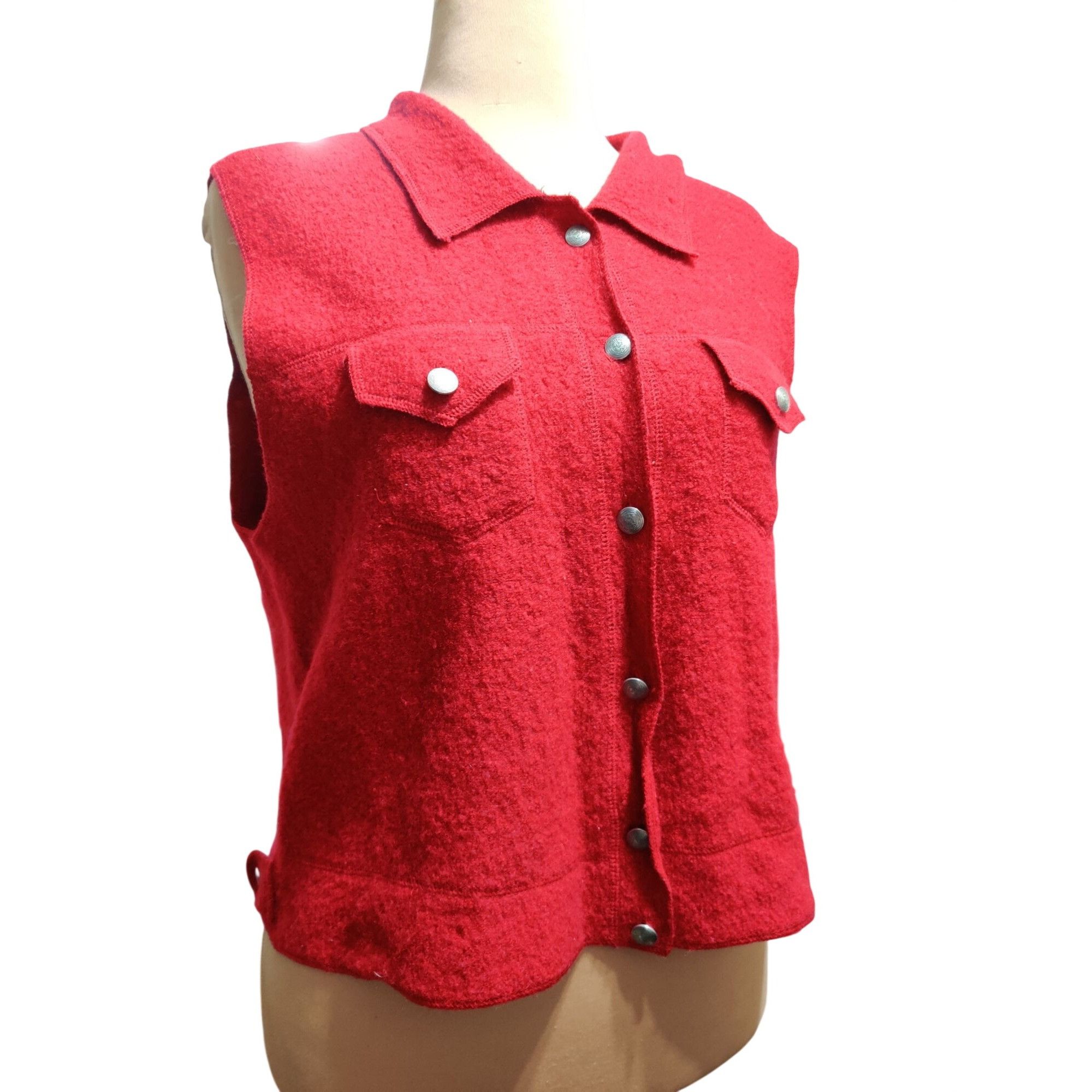 Great Northwest Vintage Great Northwest XL Red Wool Vest Button Front Wester Size XL / US 12-14 / IT 48-50 - 10 Thumbnail