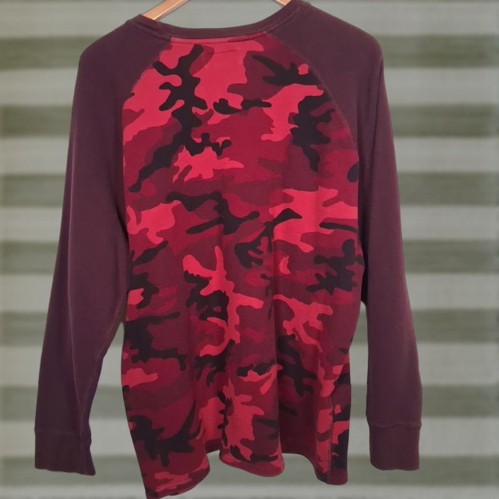 Polo Ralph Lauren VINTAGE Polo Ralph Lauren Thermal Shirt Men 2XL Maroon Red Camouflage Raglan Size US XXL / EU 58 / 5 - 1 Thumbnail