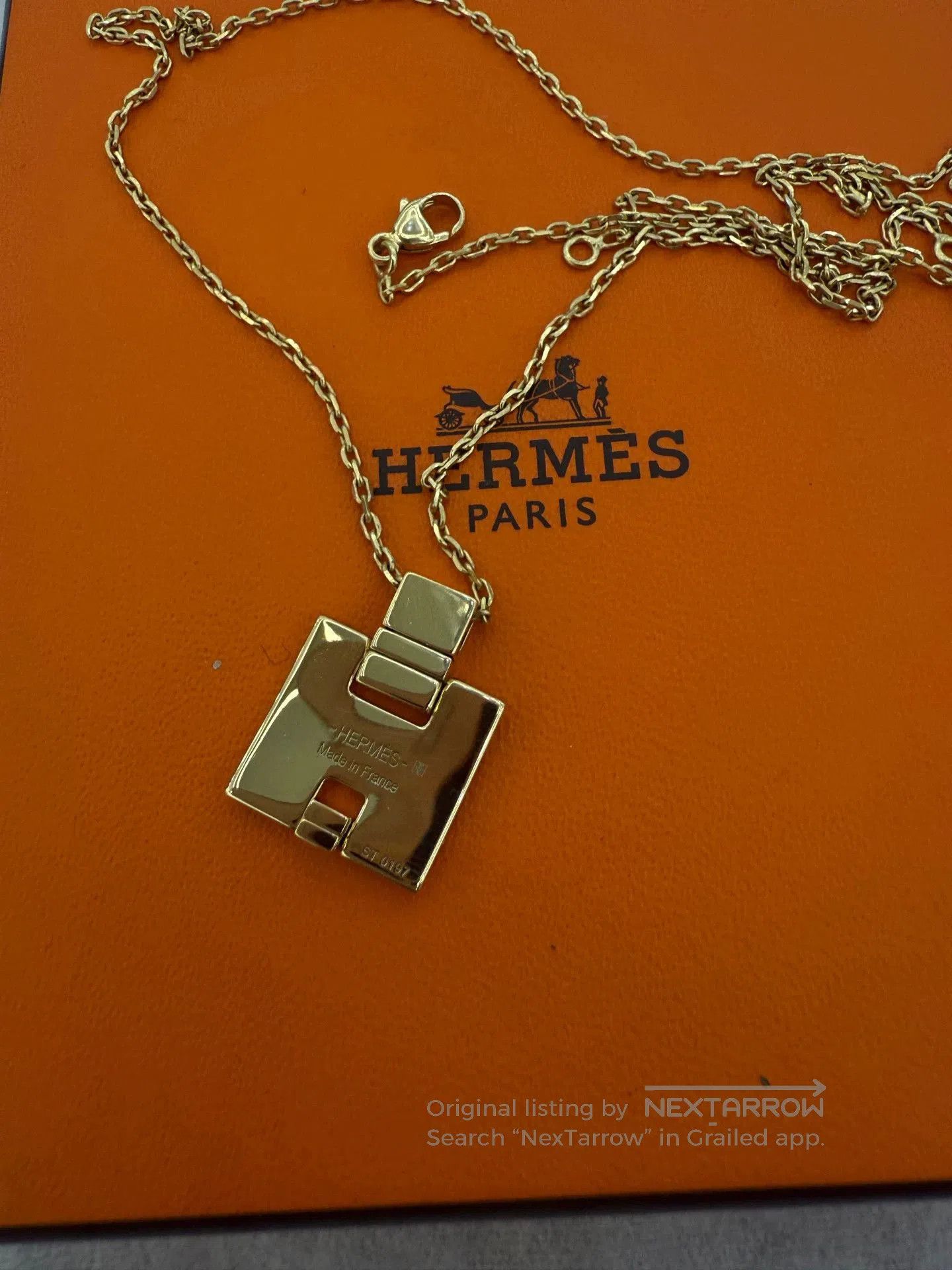 Hermes Hermes Eileen H Buckle Square Necklace. Size ONE SIZE - 5 Thumbnail