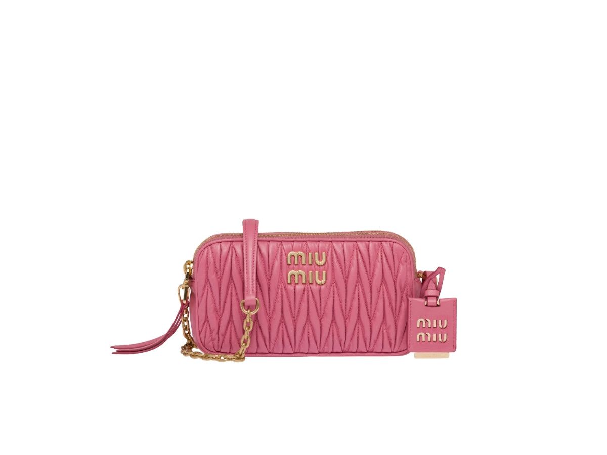 Miu Miu o1B3y1r0426 Size: OS / Matelassé Nappa Mini Bag in Pink Size ONE SIZE - 1 Thumbnail