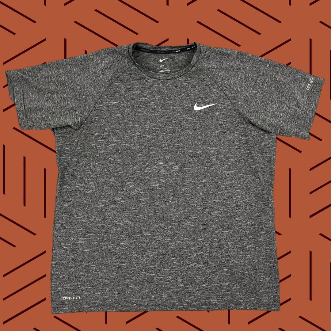 Nike Nike Dri-FIT Swim Shirt Mens Large Heather Gray UPF 40+ Water Sports Activewear Beach Gym Training Regular Short Sleeve Shirt Mens Size US L / EU 52-54 / 3 - 1 Thumbnail