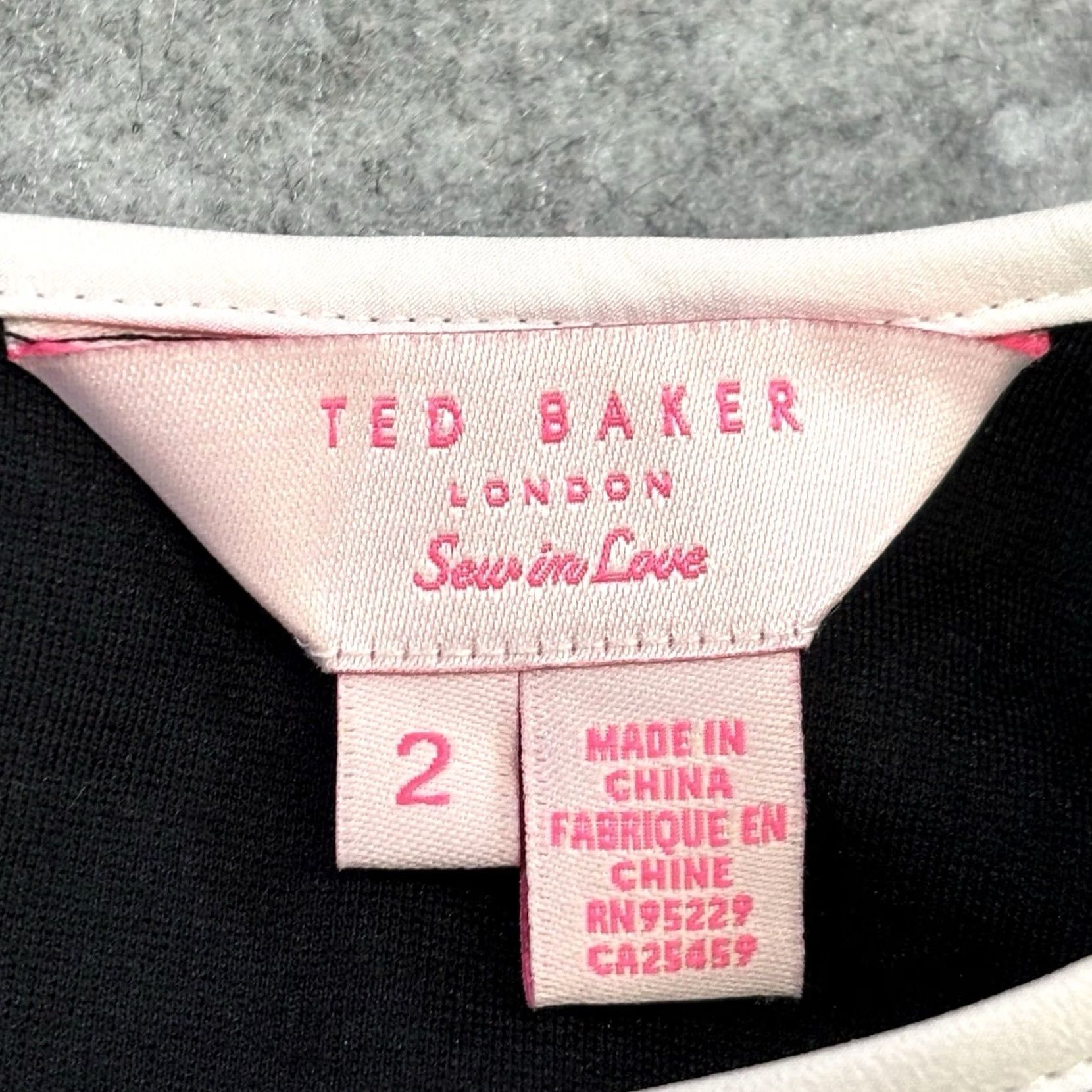 Ted Baker TED BAKER dress UK10 Josa bow colour block A-line flare swing tunic shift Dress Midi Black / Ivory Mens? Size L / US 10 / IT 46 - 7 Thumbnail