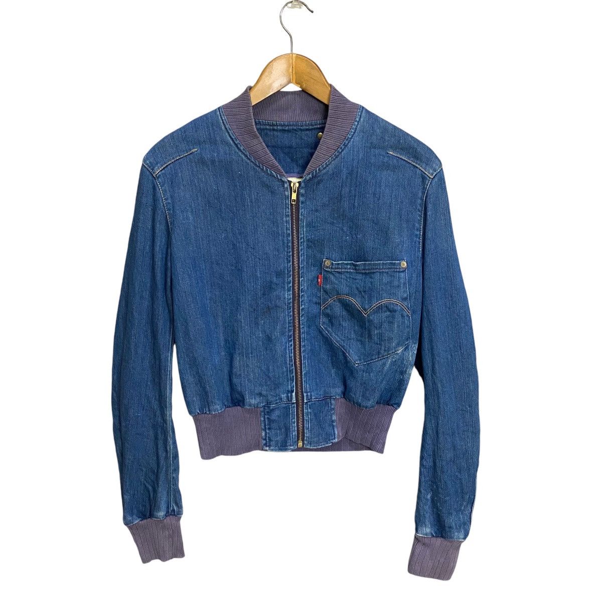 Levi's Made & Crafted × Levi's Vintage Clothing × Vintage Vintage Levis Red denim cropped bomber Size M / US 6-8 / IT 42-44 - 1 Thumbnail