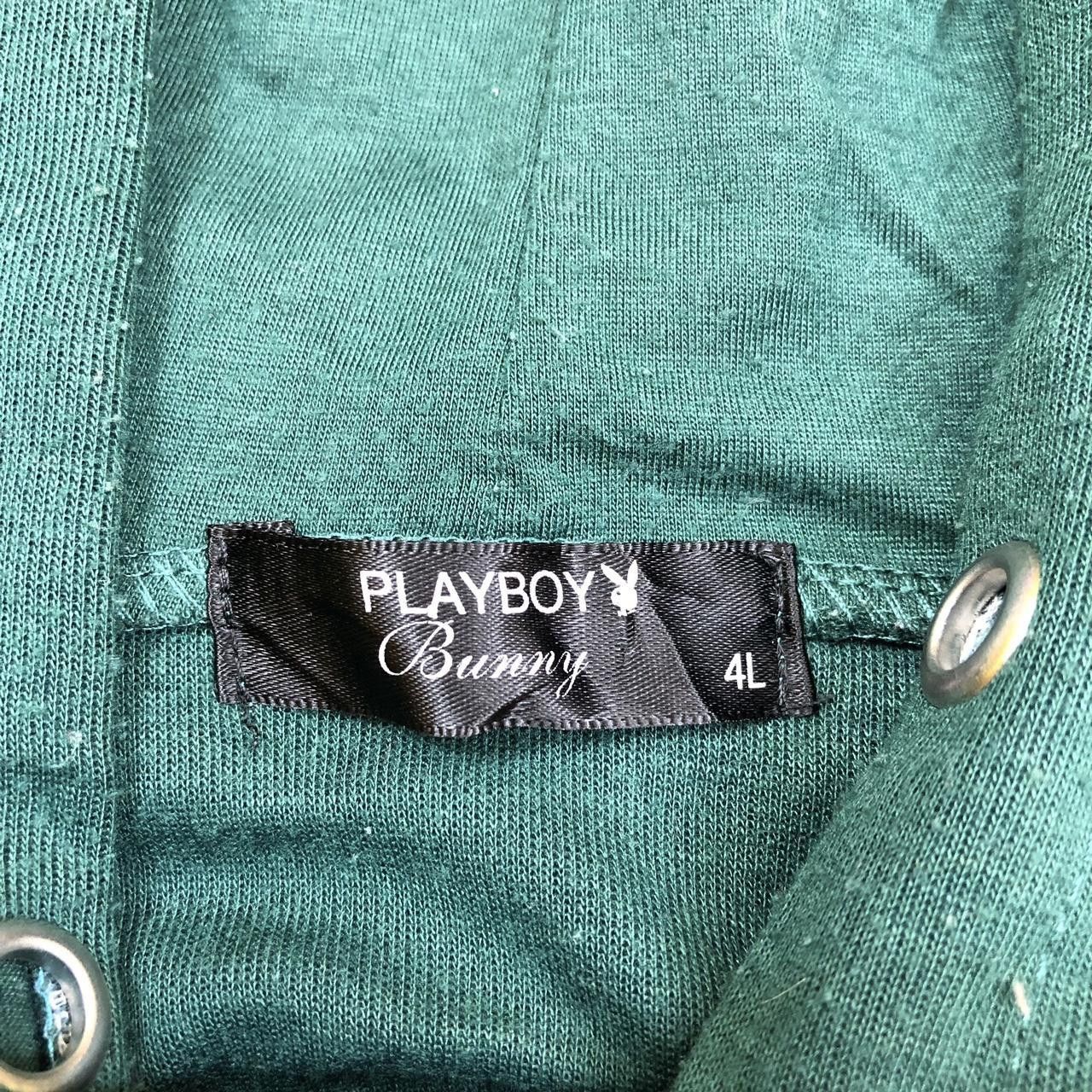 Playboy PLAYBOY BUNNY Cut Sew Baggy Green Hoodie Sweatshirt Pullover Size 3XL / US 20-22 - 5 Thumbnail