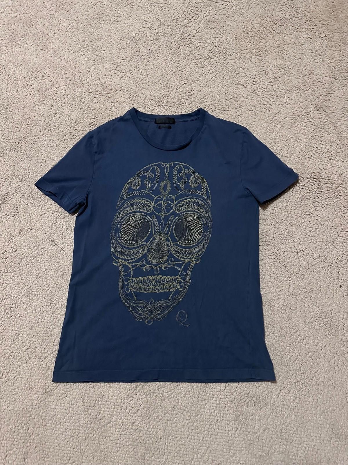 Alexander McQueen Alexander McQueen Blue Skull Men's T-Shirt Sz L Size US L / EU 52-54 / 3 - 1 Thumbnail