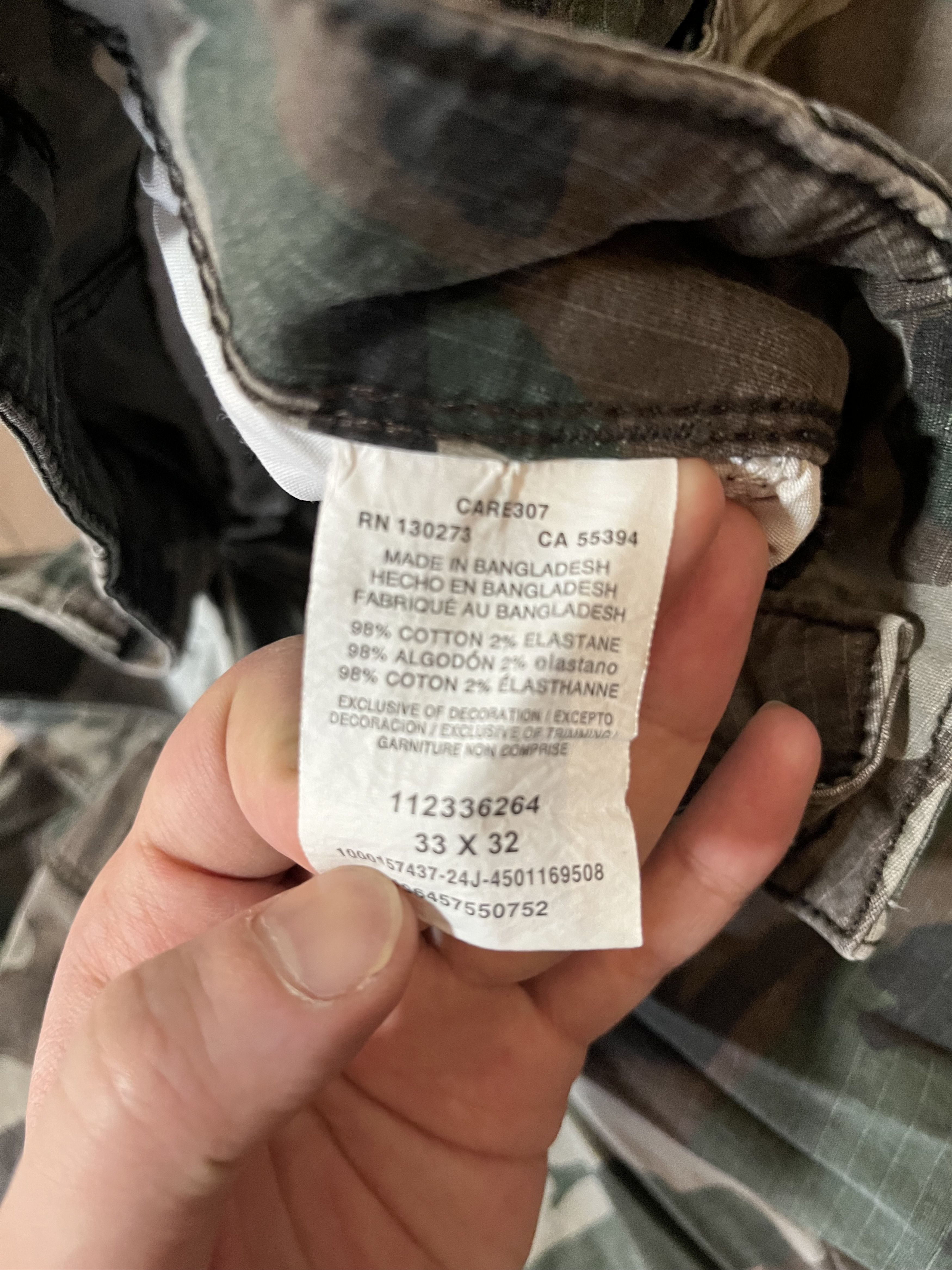 Wrangler Wrangler Camo Straight Cargo Pants Size US 33 - 4 Thumbnail