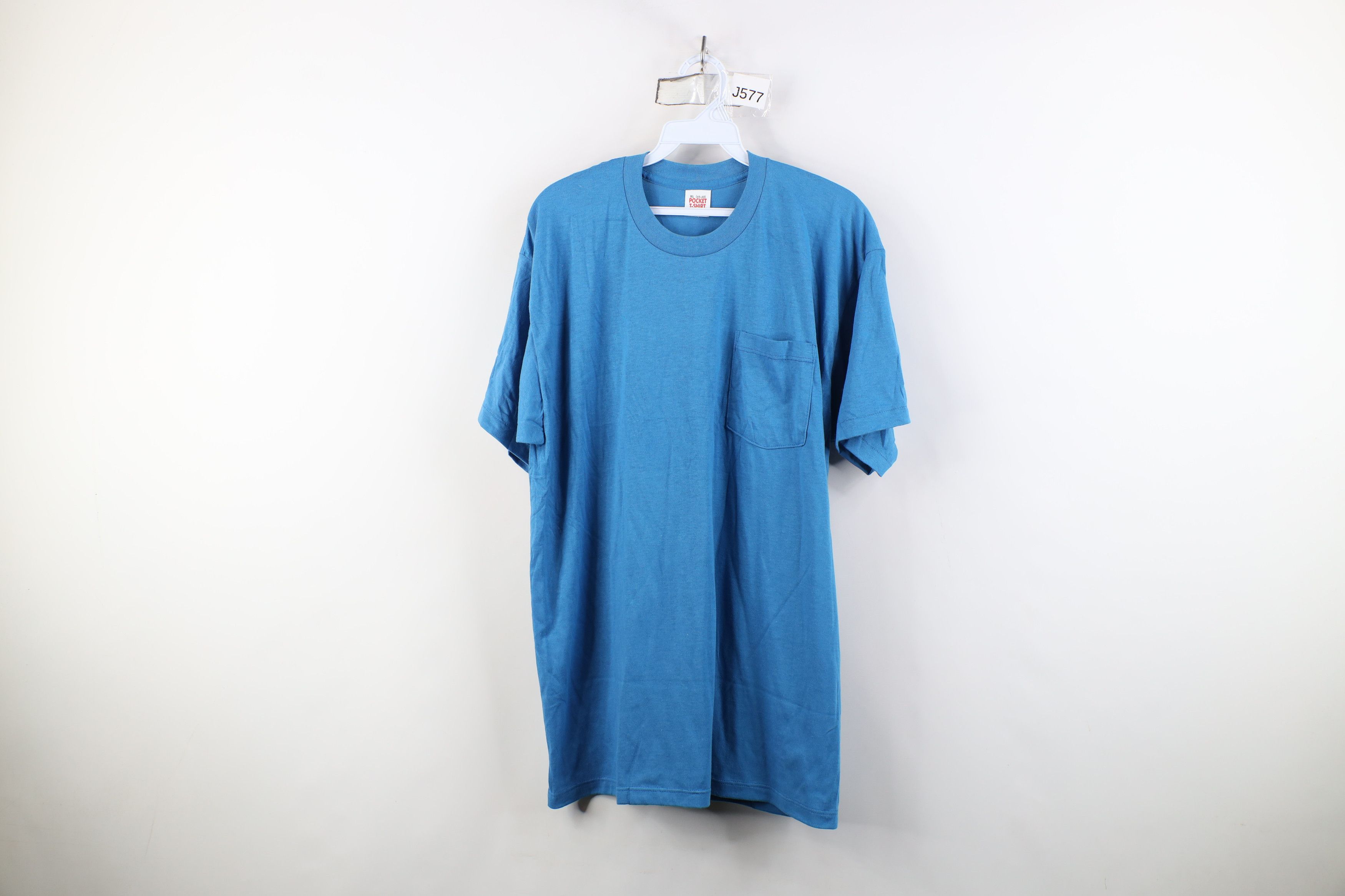 Vintage Vintage 70s Streetwear Short Sleeve Pocket T-Shirt Blue USA Size US XL / EU 56 / 4 - 1 Thumbnail