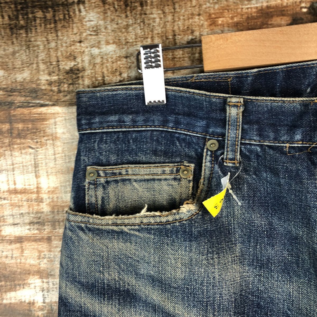 Japanese Brand DL Japan vintage selvedge Blue Distressed Denim Pants #C163 Size US 32 / EU 48 - 7 Thumbnail