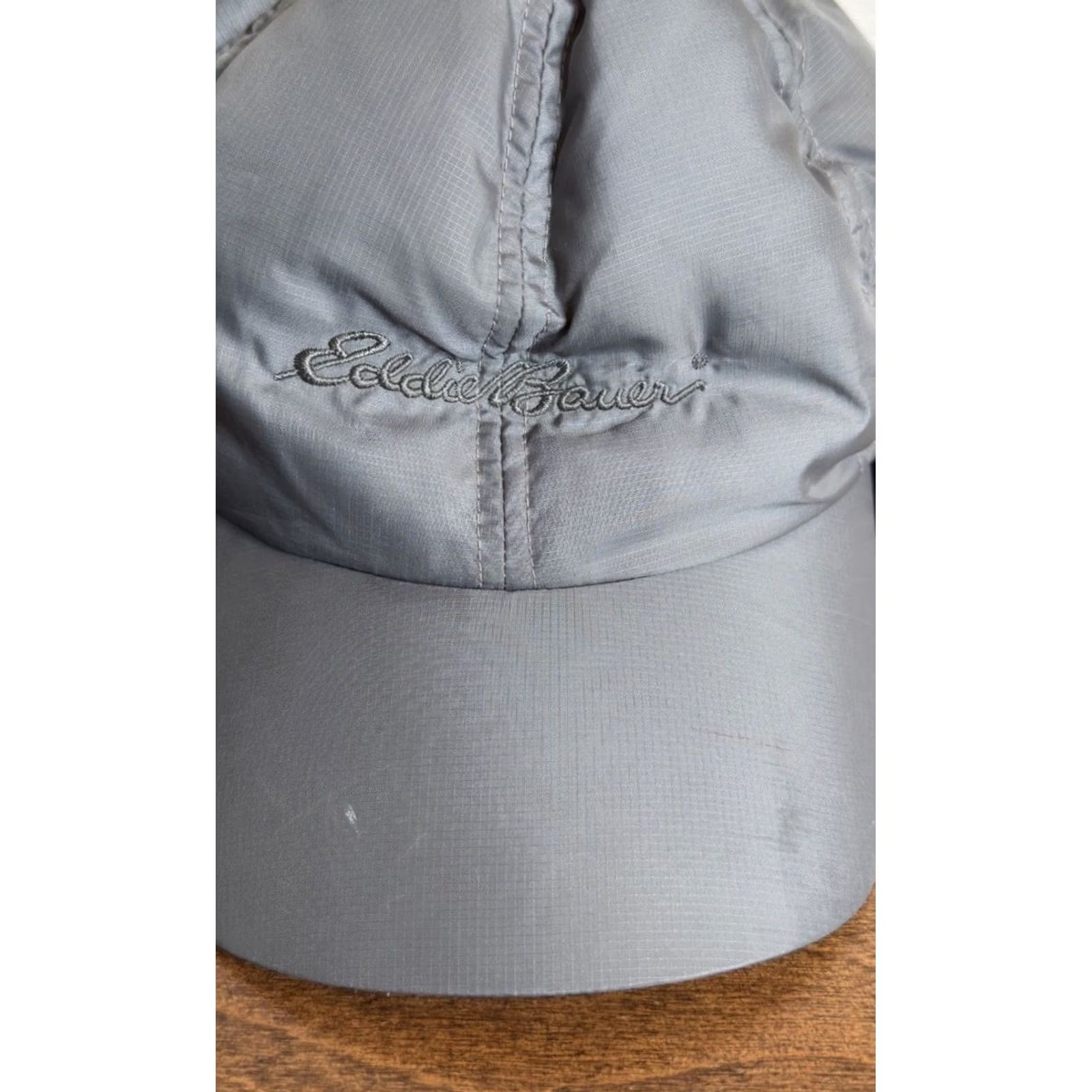 Eddie Bauer Eddie Bauer Trapper Hat Cap ear flap L/XL Gray Fleece Lined Goose Down Filled Mens Winter Insulated Size US L / EU 52-54 / 3 - 7 Thumbnail