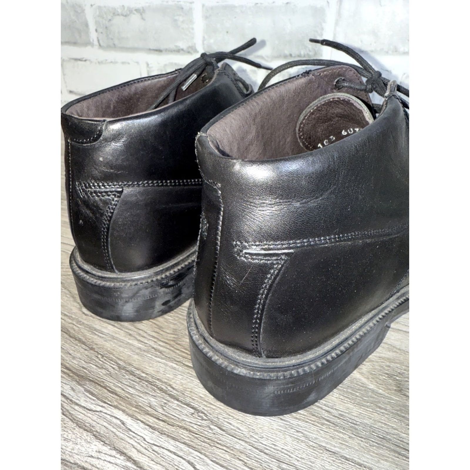 Vintage VTG Bacco Bucci Boots Ankle Leather Lace Up 8.5 Men Black Italy Shoes Size US 9 / EU 42 - 4 Thumbnail