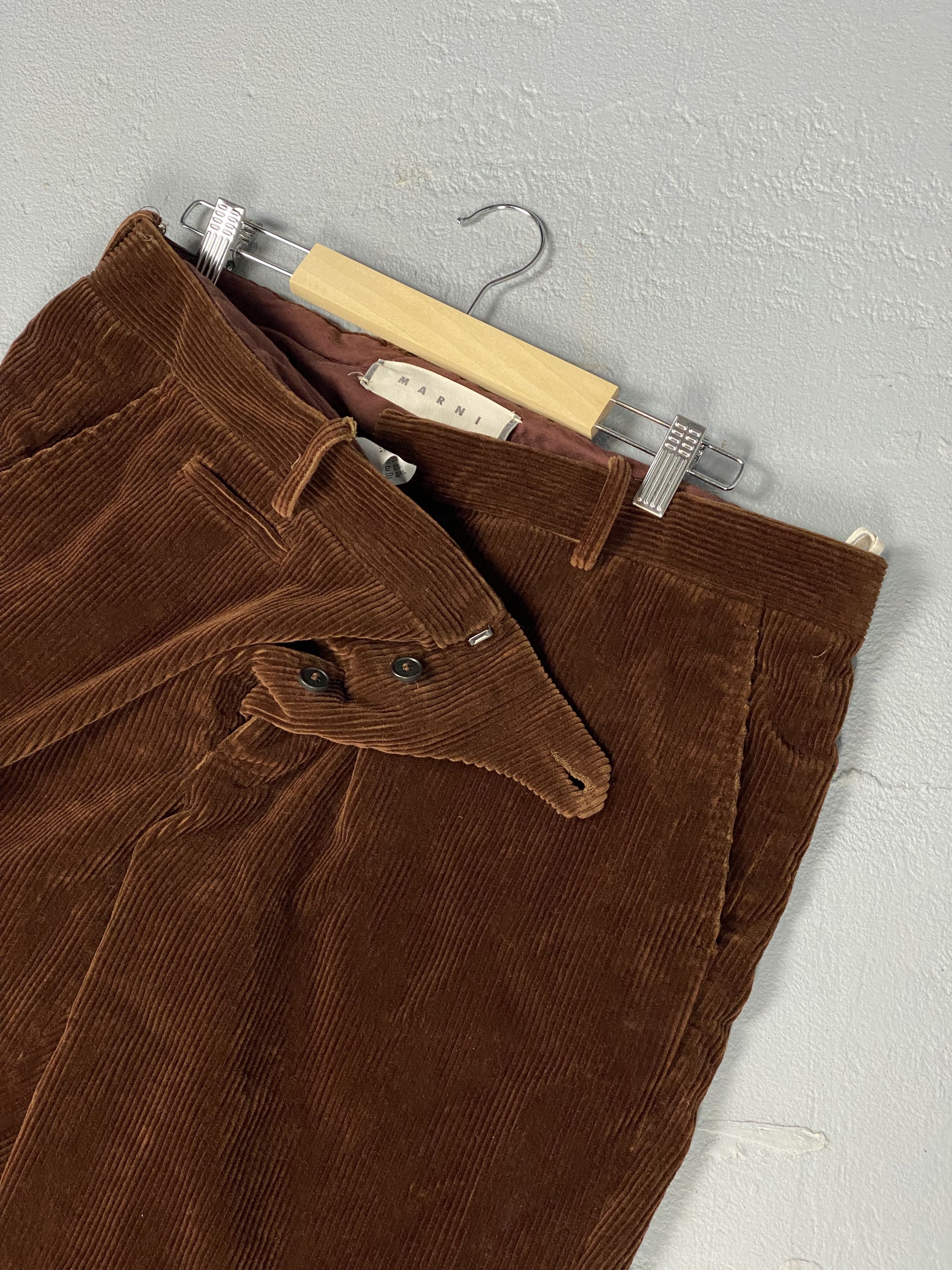 Marni Marni Wide Leg Cropped Corduroy Brown Pants Size US 38 / EU 54 - 11 Thumbnail