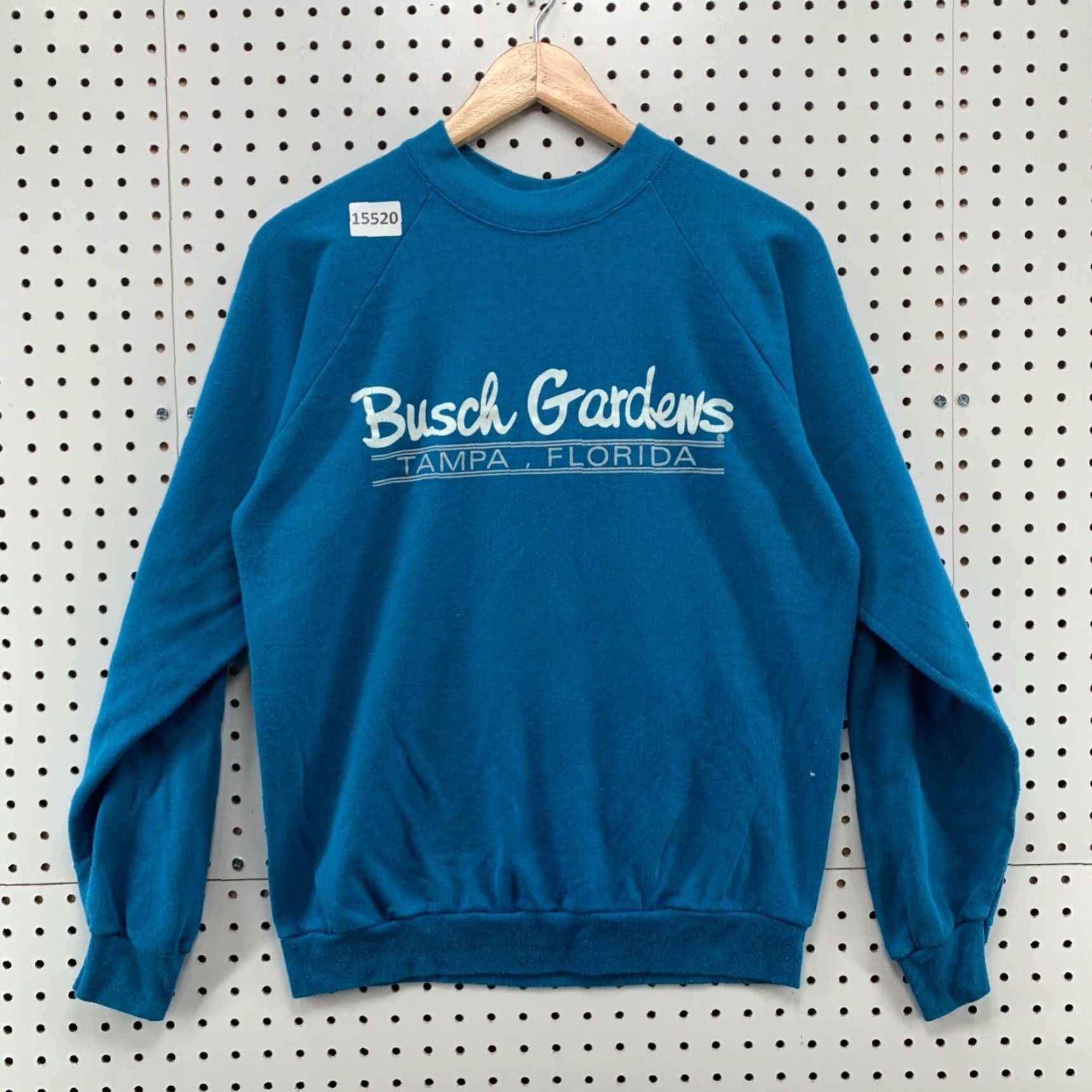 TEE JAYS Vintage 80s Busch Gardens Sweatshirt Crew Neck Adult Medium Raglan Blue Pullover Unisex 80s Graphic 20x26 Size US M / EU 48-50 / 2 - 5 Thumbnail