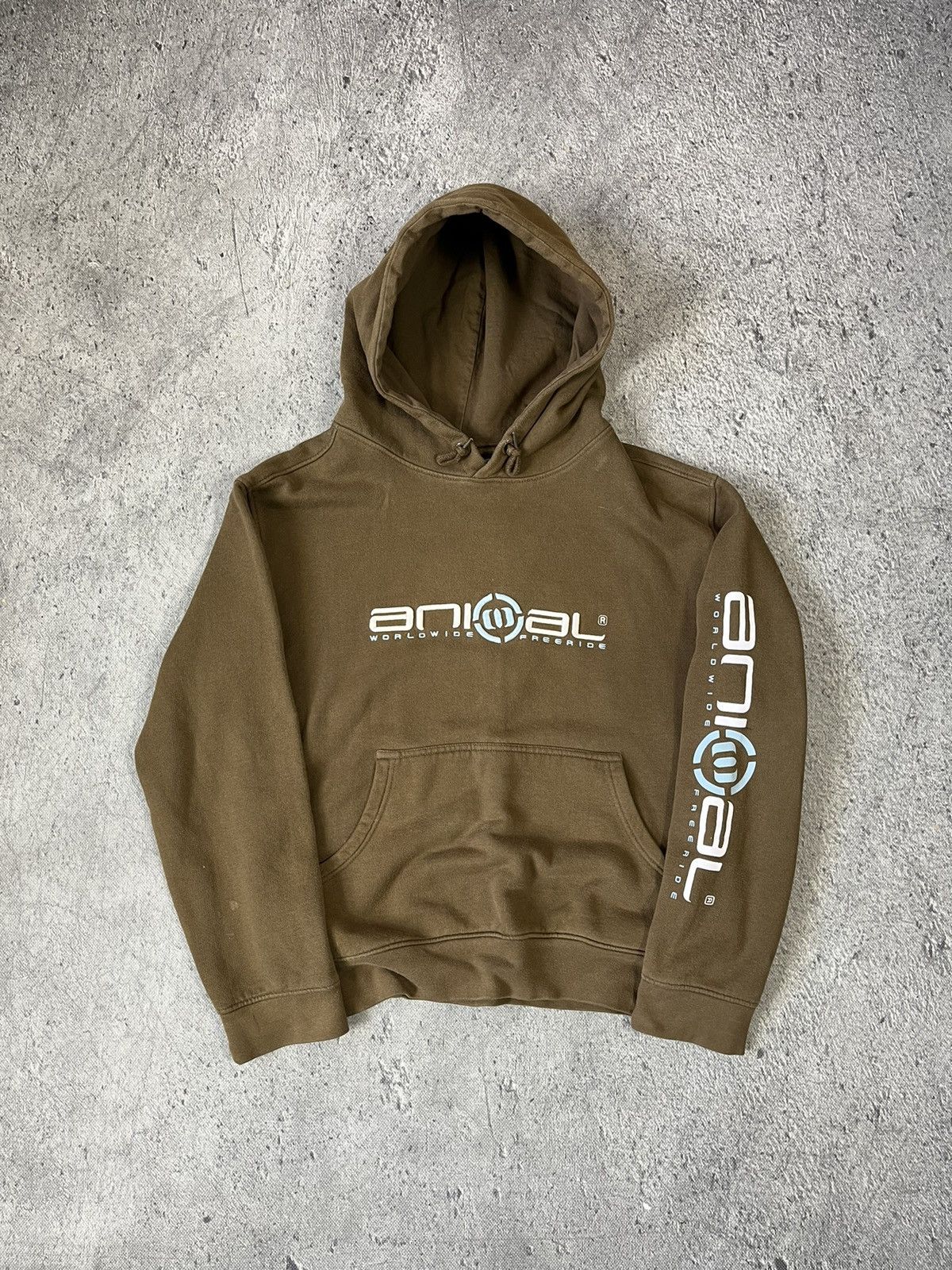 Vintage Oversized Vintage Hoodie Big Embroidered Logo ANIMAL Brown Size US S / EU 44-46 / 1 - 1 Thumbnail