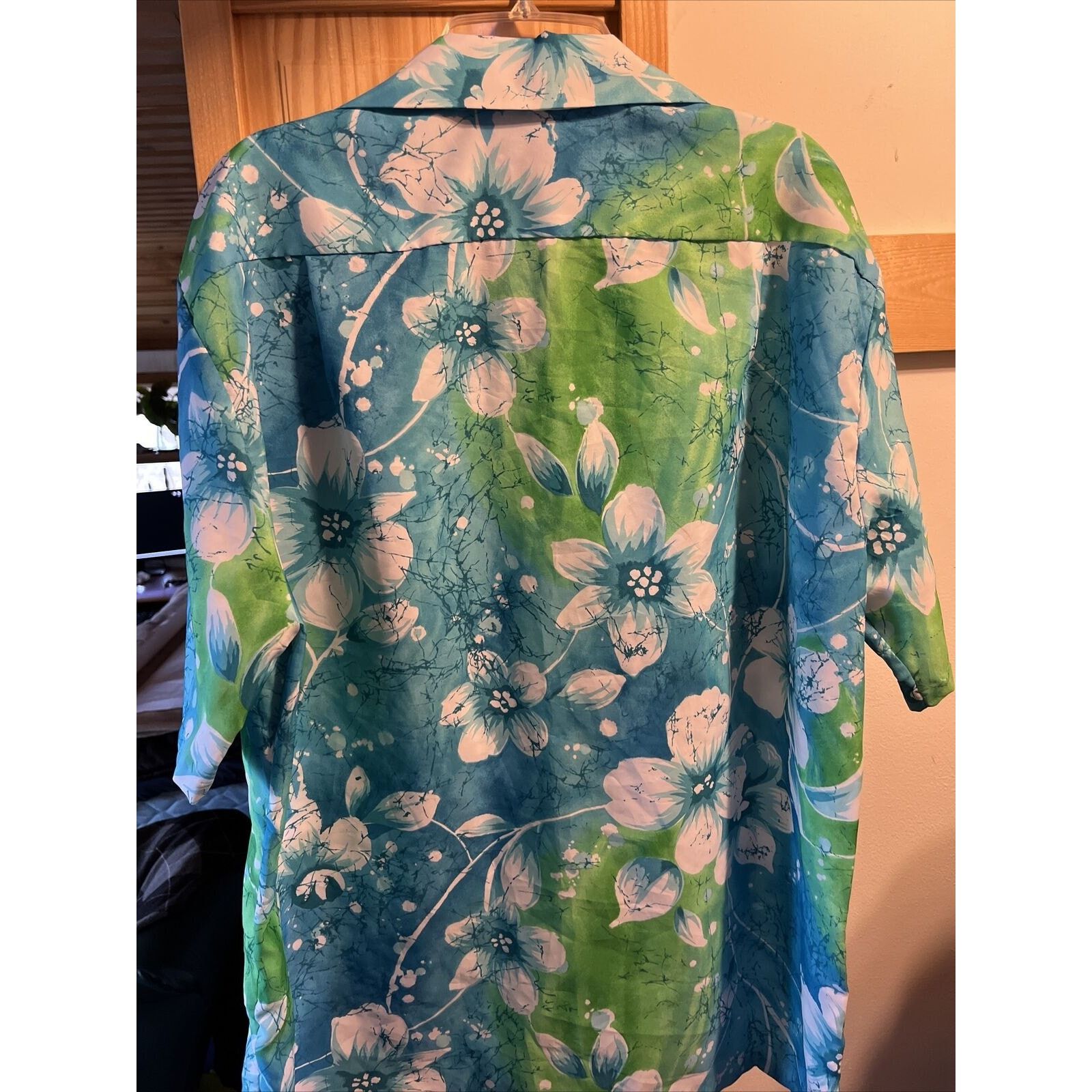 Other Lore Nei Hawaii Shirt Blue Green Men L Hawaiian Short Sleeve Size US L / EU 52-54 / 3 - 8 Thumbnail