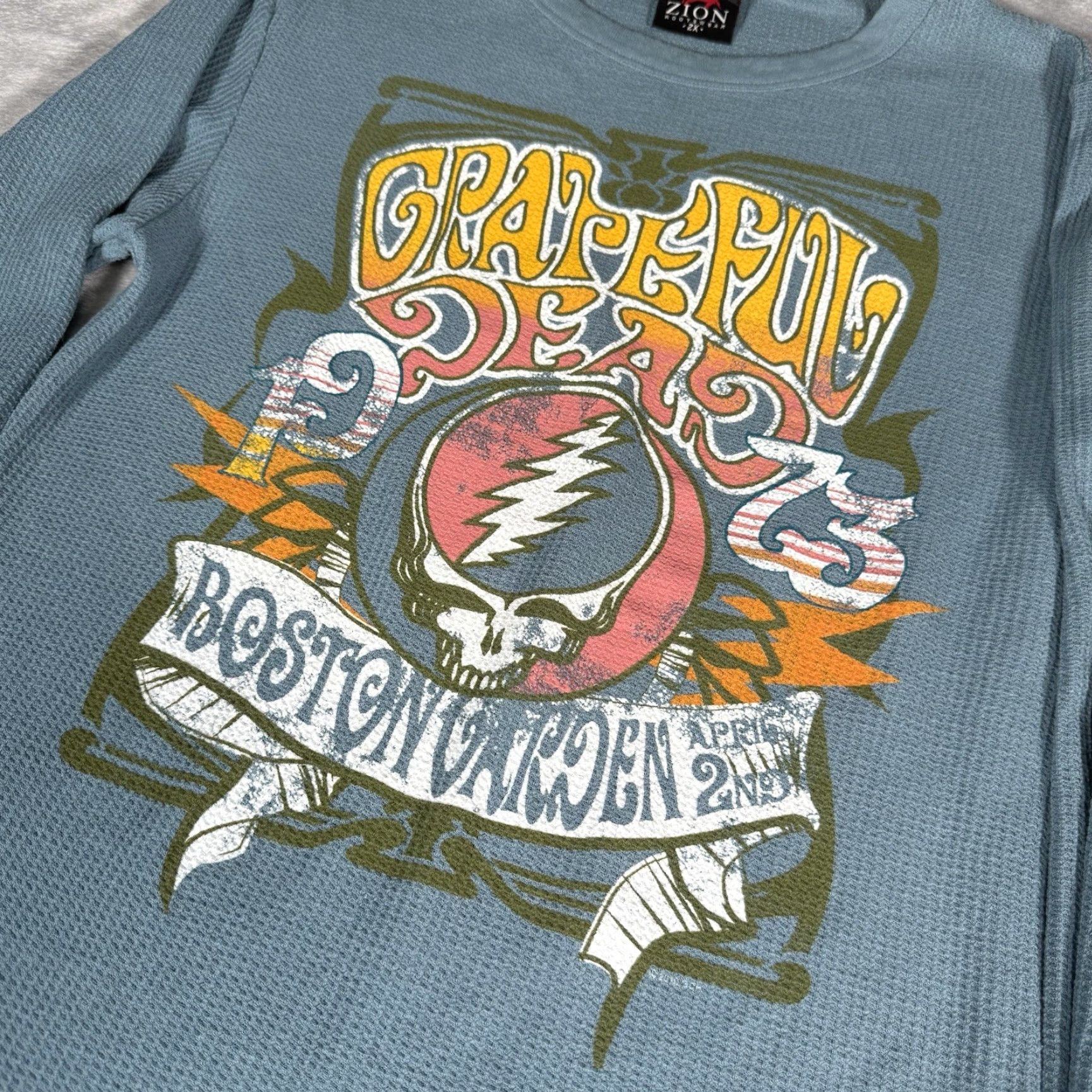 Vintage Grateful Dead Thermal Waffle Knit T Shirt Mens 2XL (Fits L) Slim Tall Fit 2010 Size US L / EU 52-54 / 3 - 2 Thumbnail