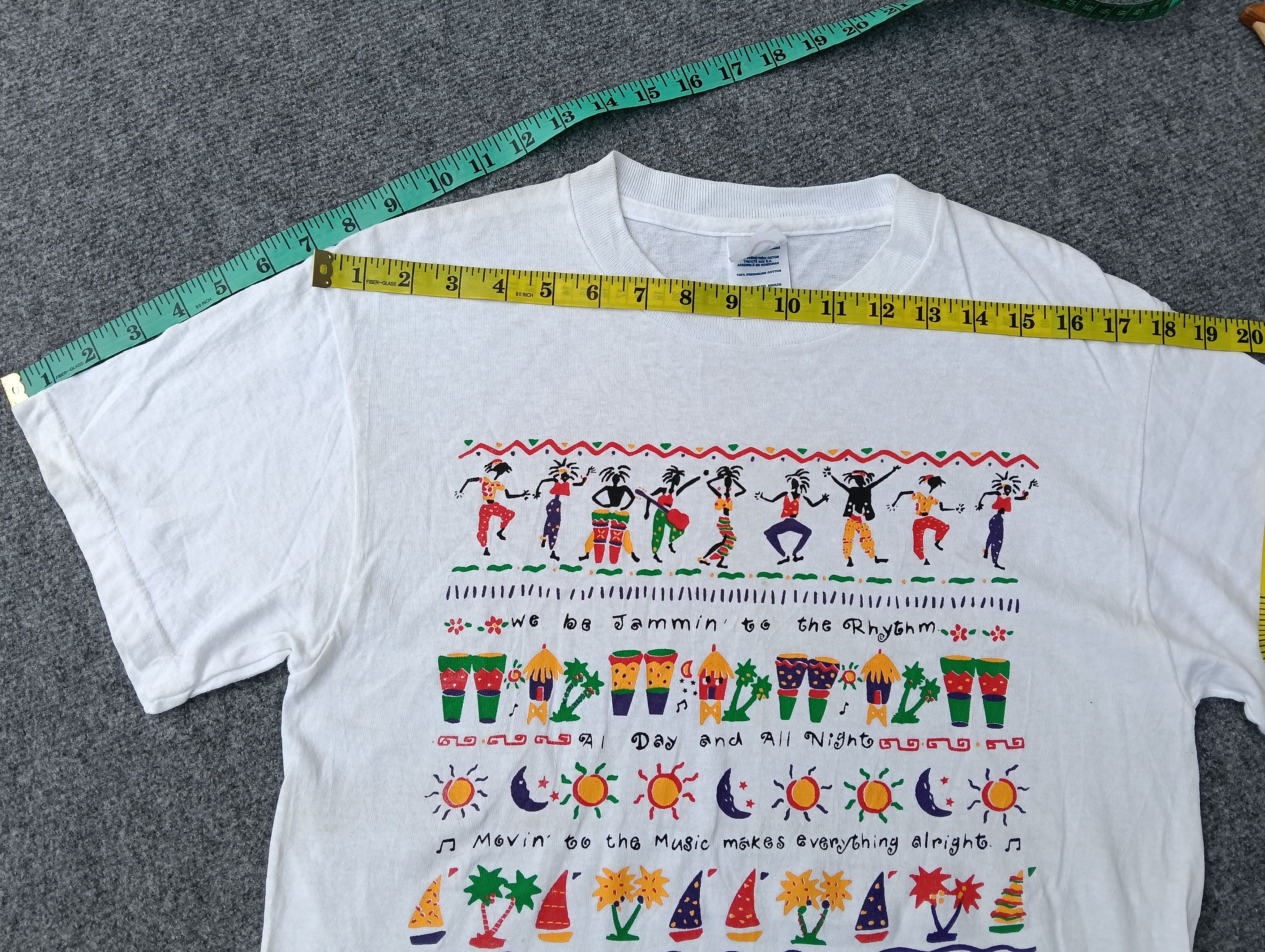 Vintage Rare 🔥 Vintage stick man Rasta white Tshirt. Size US S / EU 44-46 / 1 - 3 Thumbnail