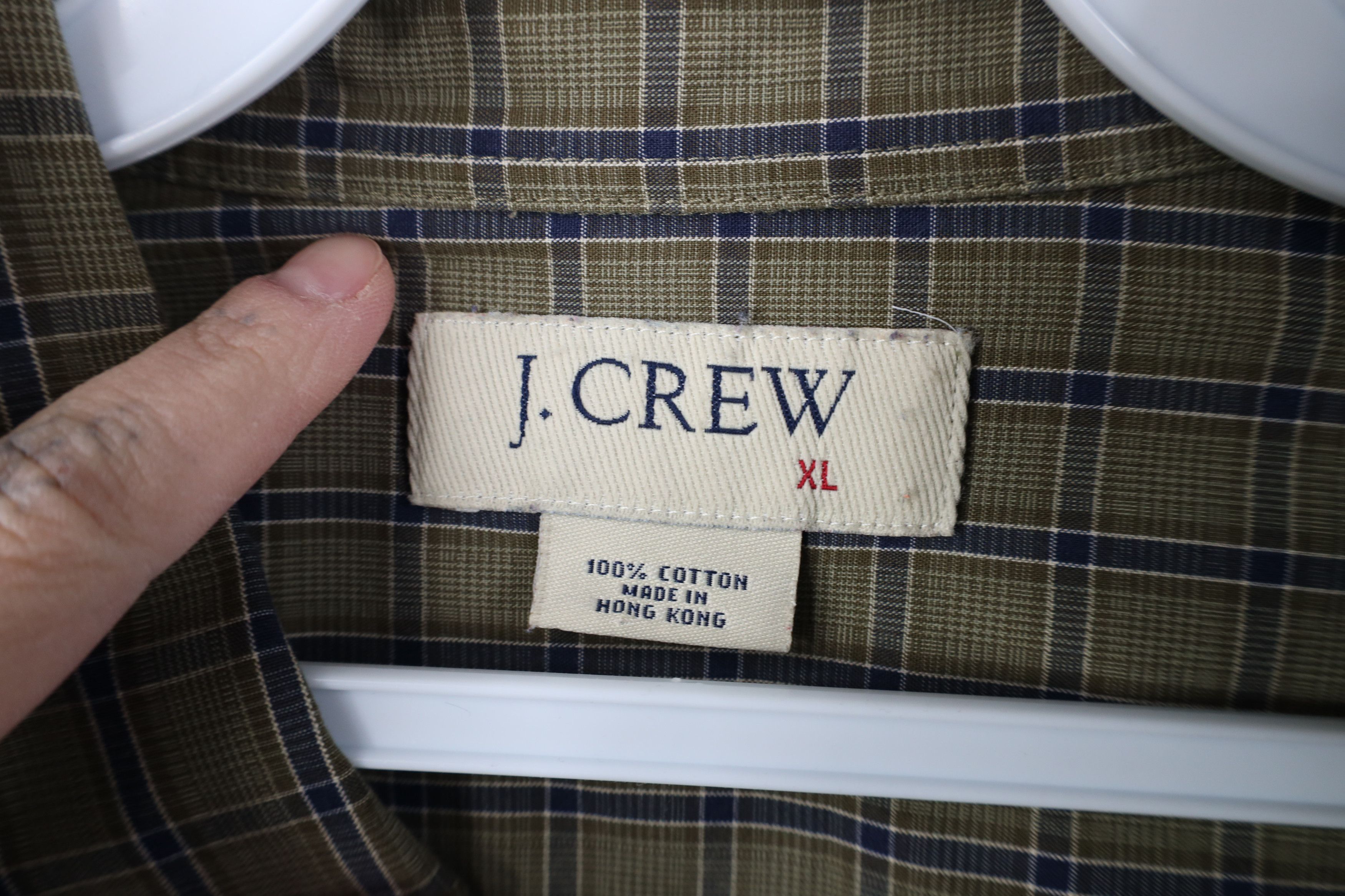 J.Crew Vintage 90s J Crew Collared Button Shirt Green Plaid Cotton Size US XL / EU 56 / 4 - 7 Thumbnail