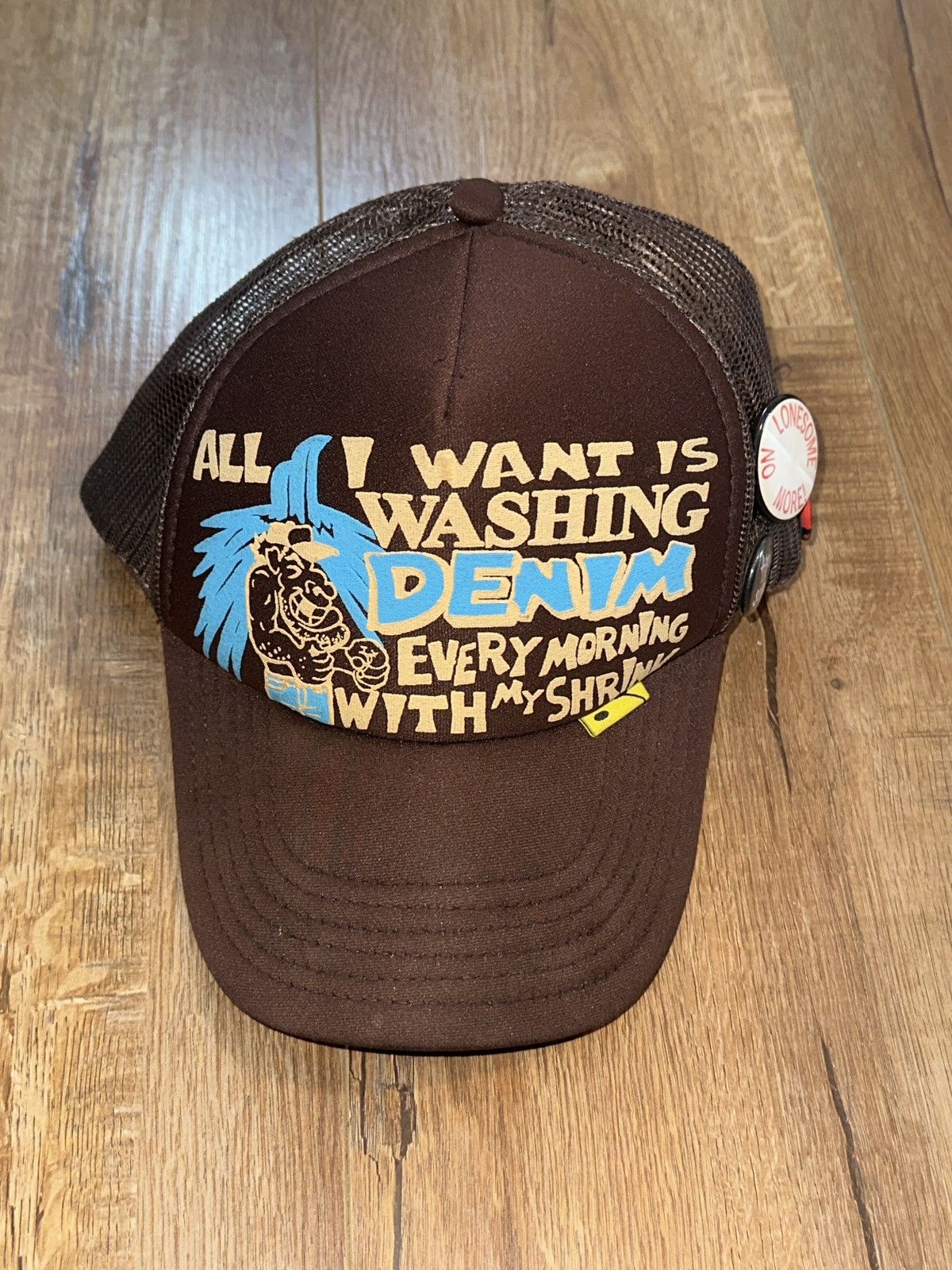 Kapital Kountry Kapital Kountry Denim Shrink Trucker Hat Brown Size ONE SIZE - 5 Thumbnail
