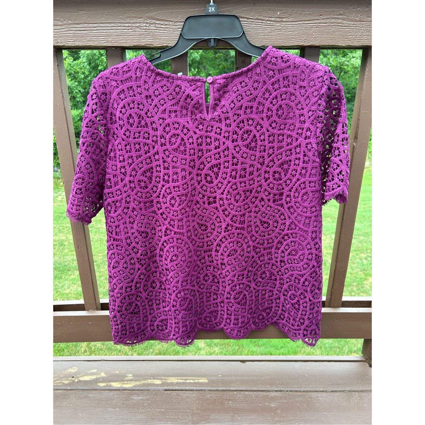 Other Plus Size womens Philosopy Crochet / Lace top. Darker Pink. Size XXL / US 16-18 / IT 52-54 - 4 Thumbnail